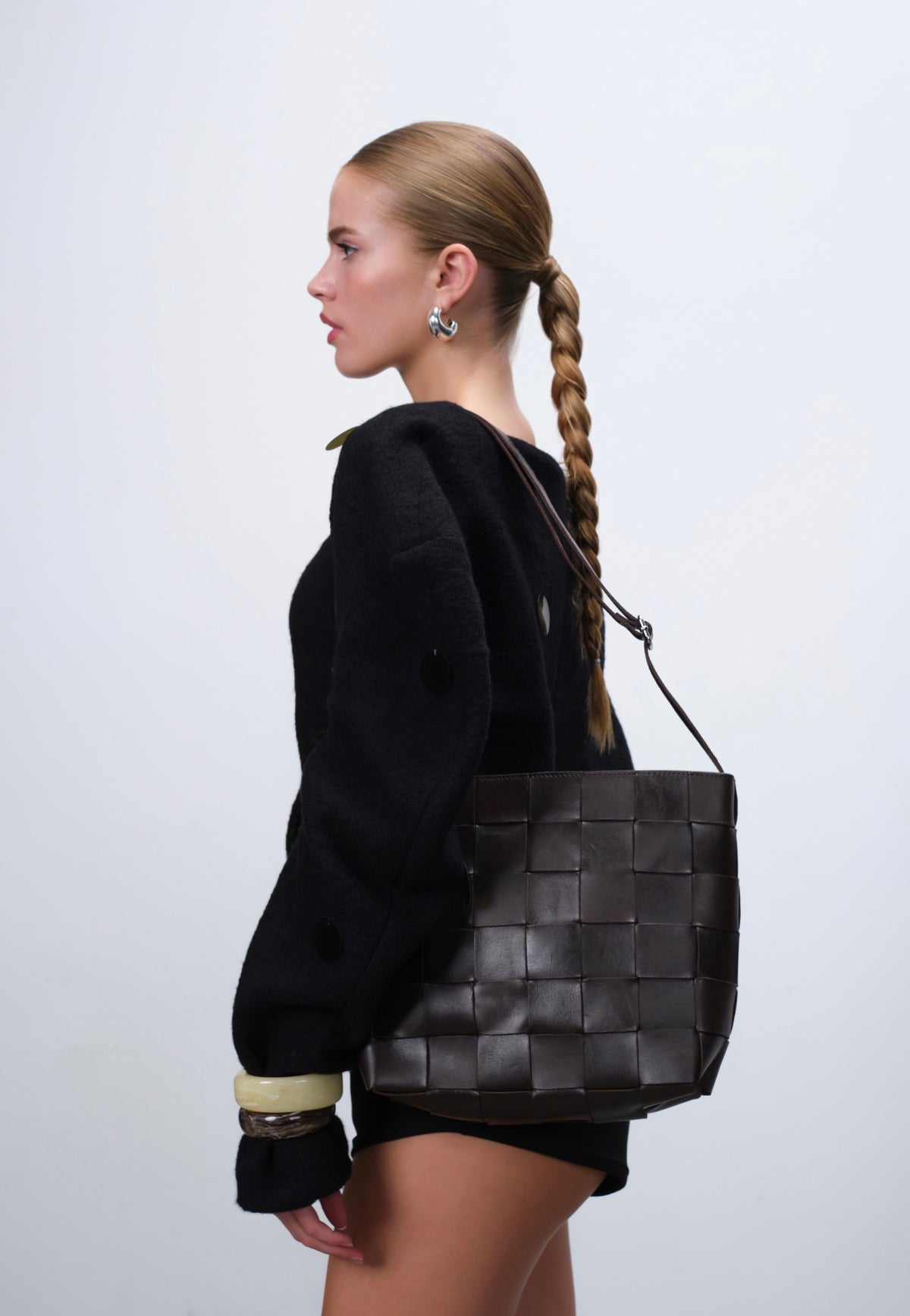 Adax Limona Marthe Dark Brown Hobo Bag