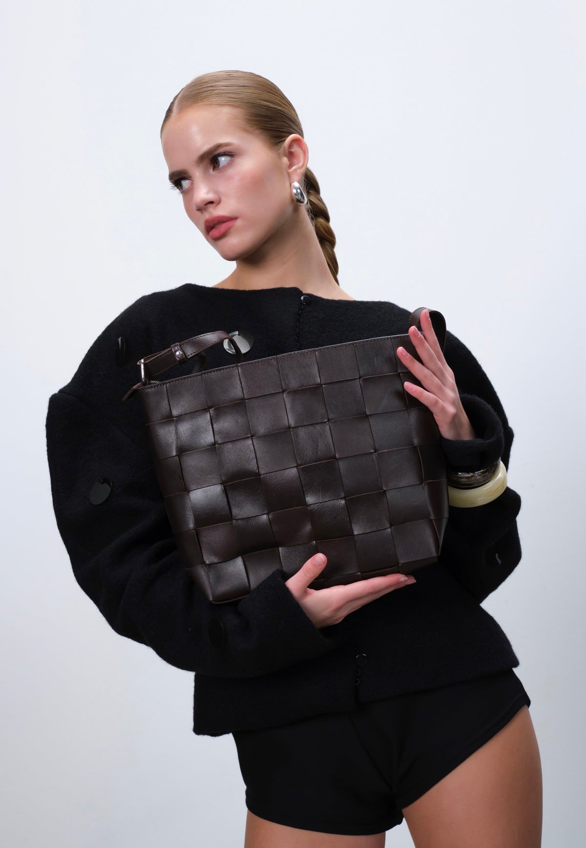 Adax Limona Marthe Dark Brown Hobo Bag