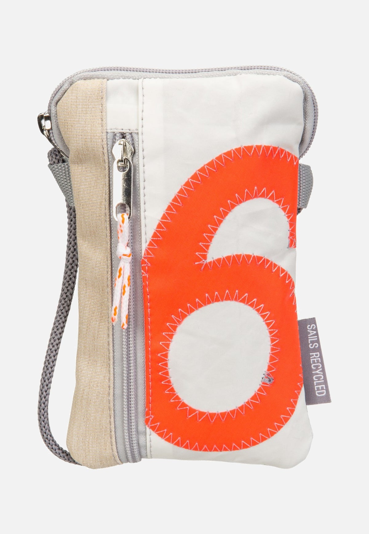 360Grad Nautik Lütt Weiss/Sand/Zahl Orange Handytasche
