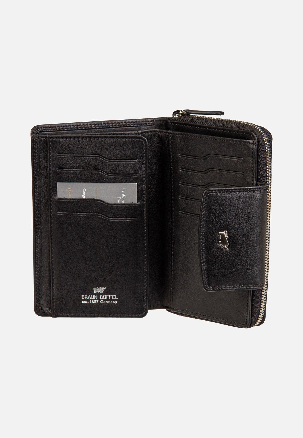 Braun Büffel Golf RFID Zip-Wallet M 15Cs Black Portemonnaie