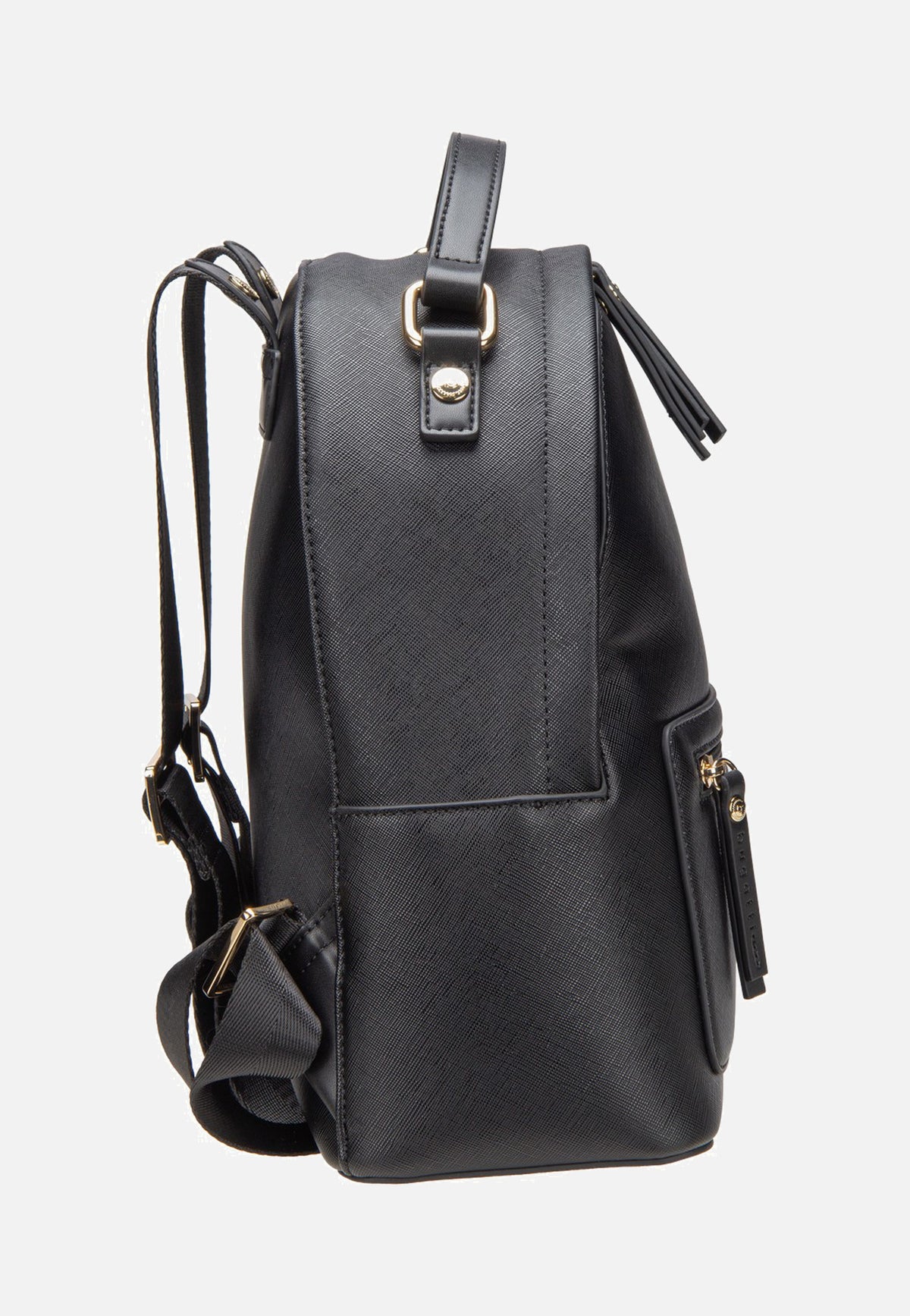 Bugatti Ella Saffiano Backpack Small Black Rucksack