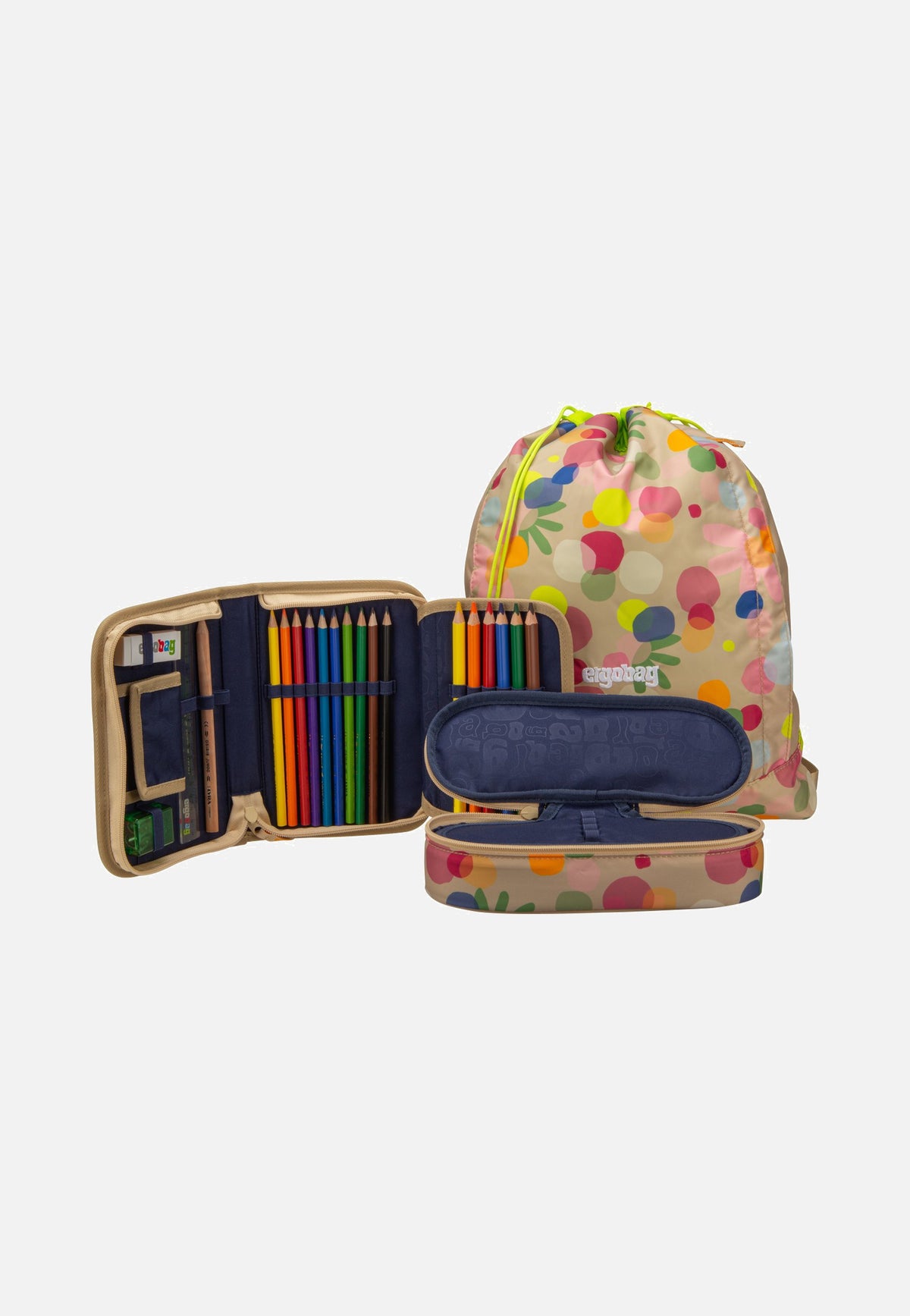 ergobag cubo Set Flower PowBär Schulranzen