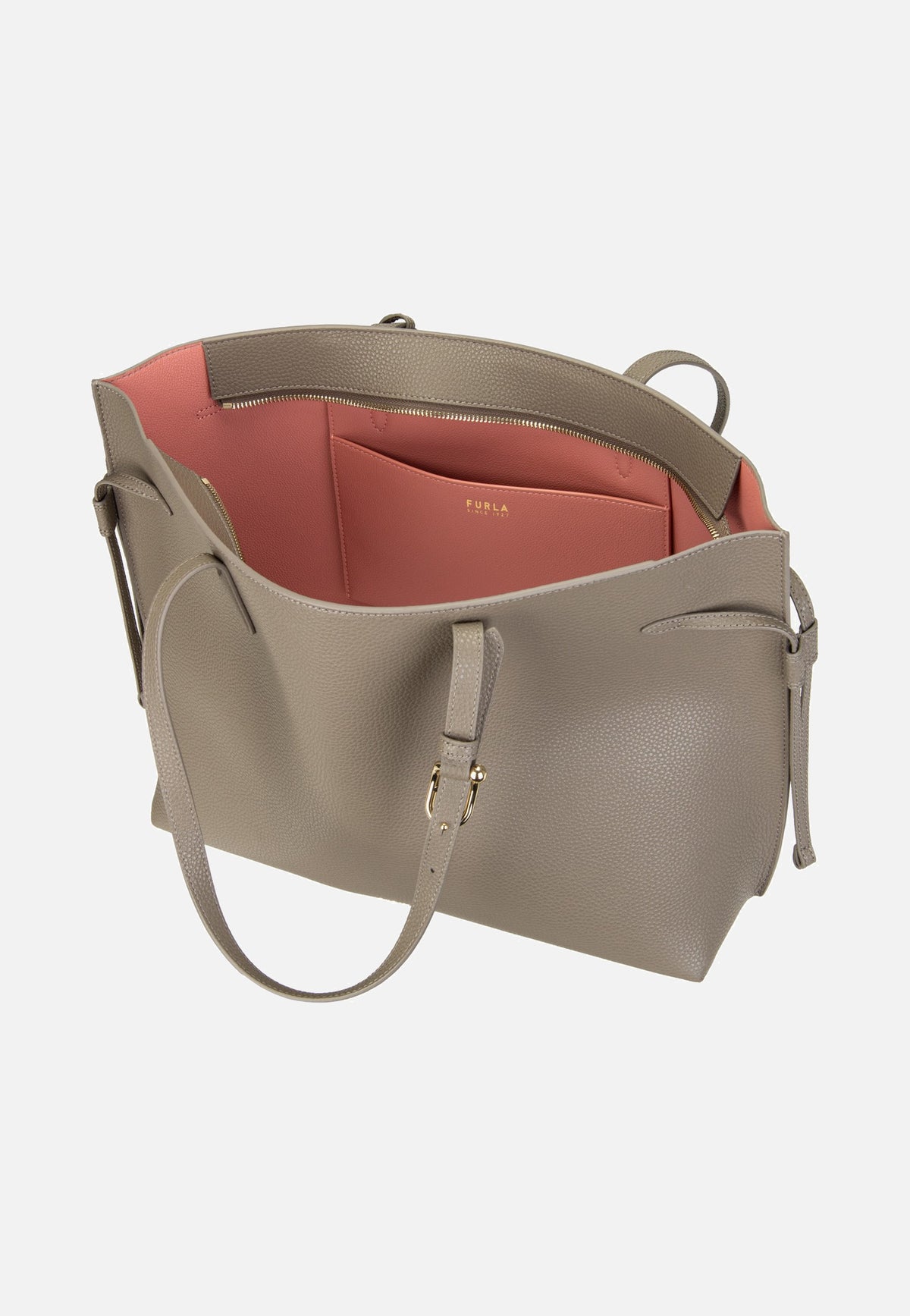 Furla Ava L Tote W/Zip Muddy Gray+Rosewood Shopper