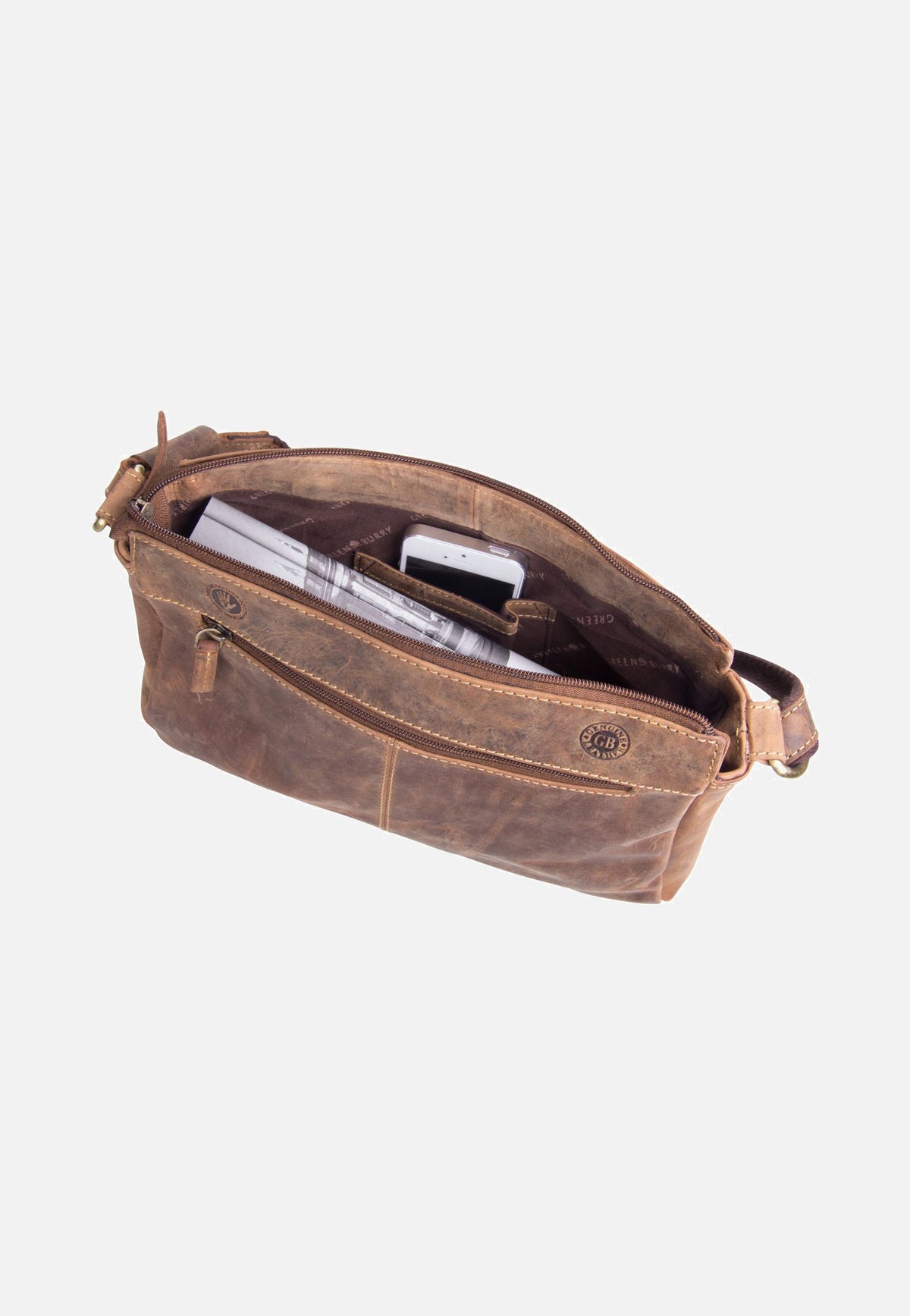 Greenburry Vintage 1769 Pocketbag Sattelbraun Umhängetasche