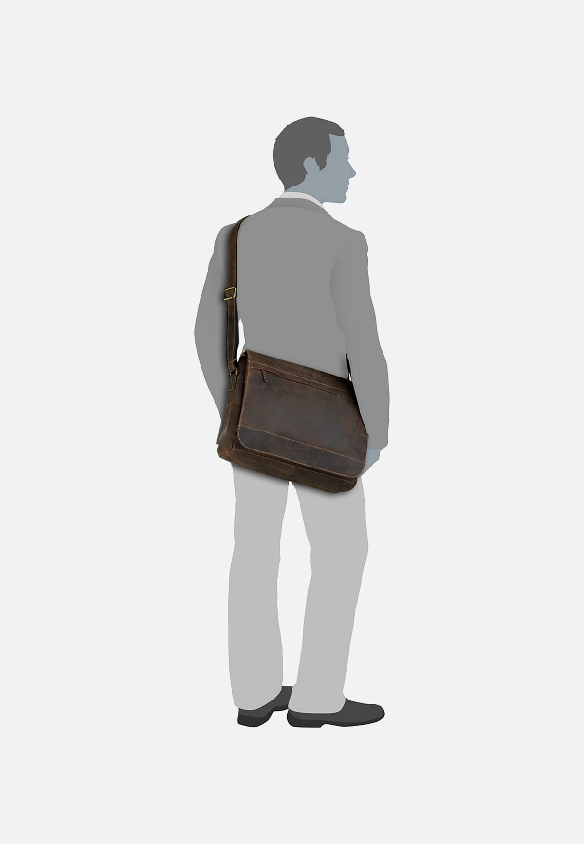Greenburry Vintage XXL Tasche Sattelbraun Messenger Bag