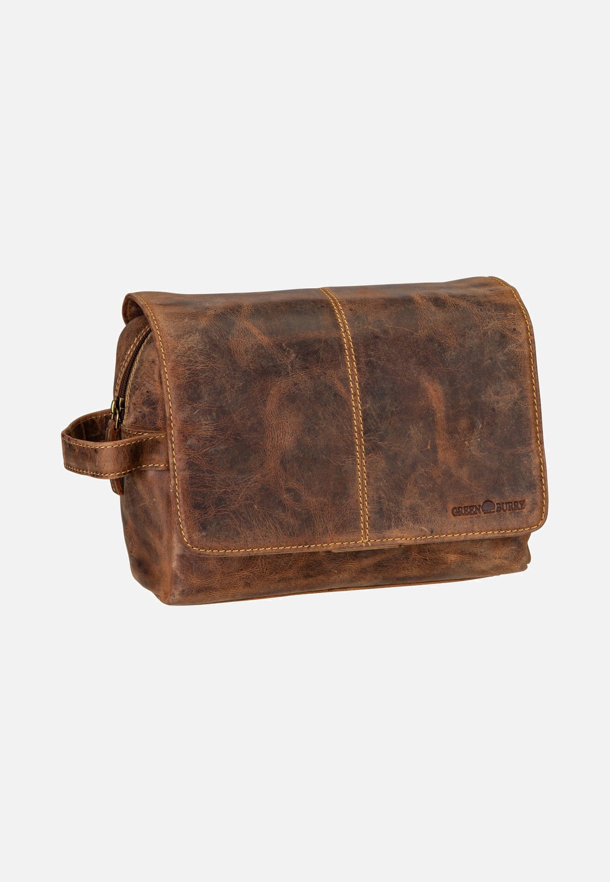 Greenburry Vintage 1737M Leder Sattelbraun Kulturbeutel