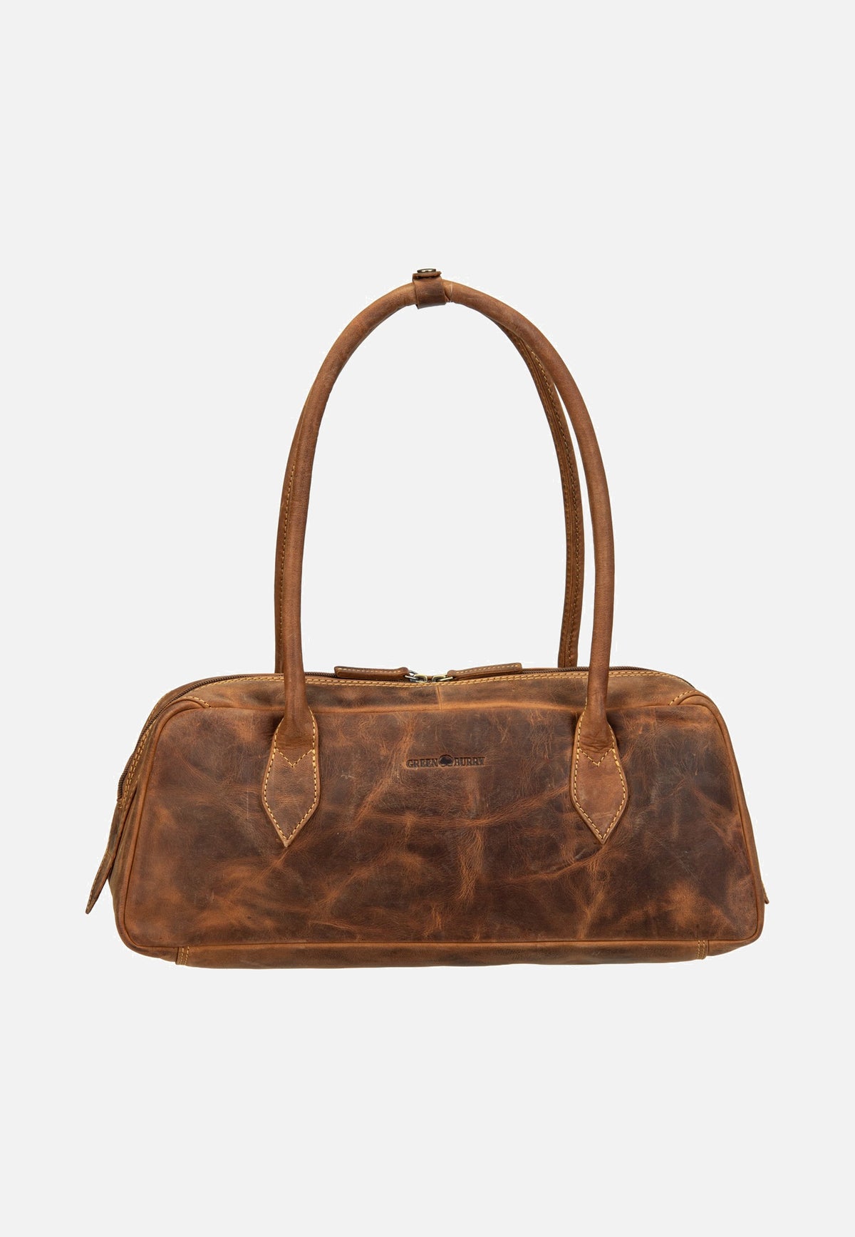 Greenburry Vintage East/West Umhängetasche Sattelbraun Schultertasche