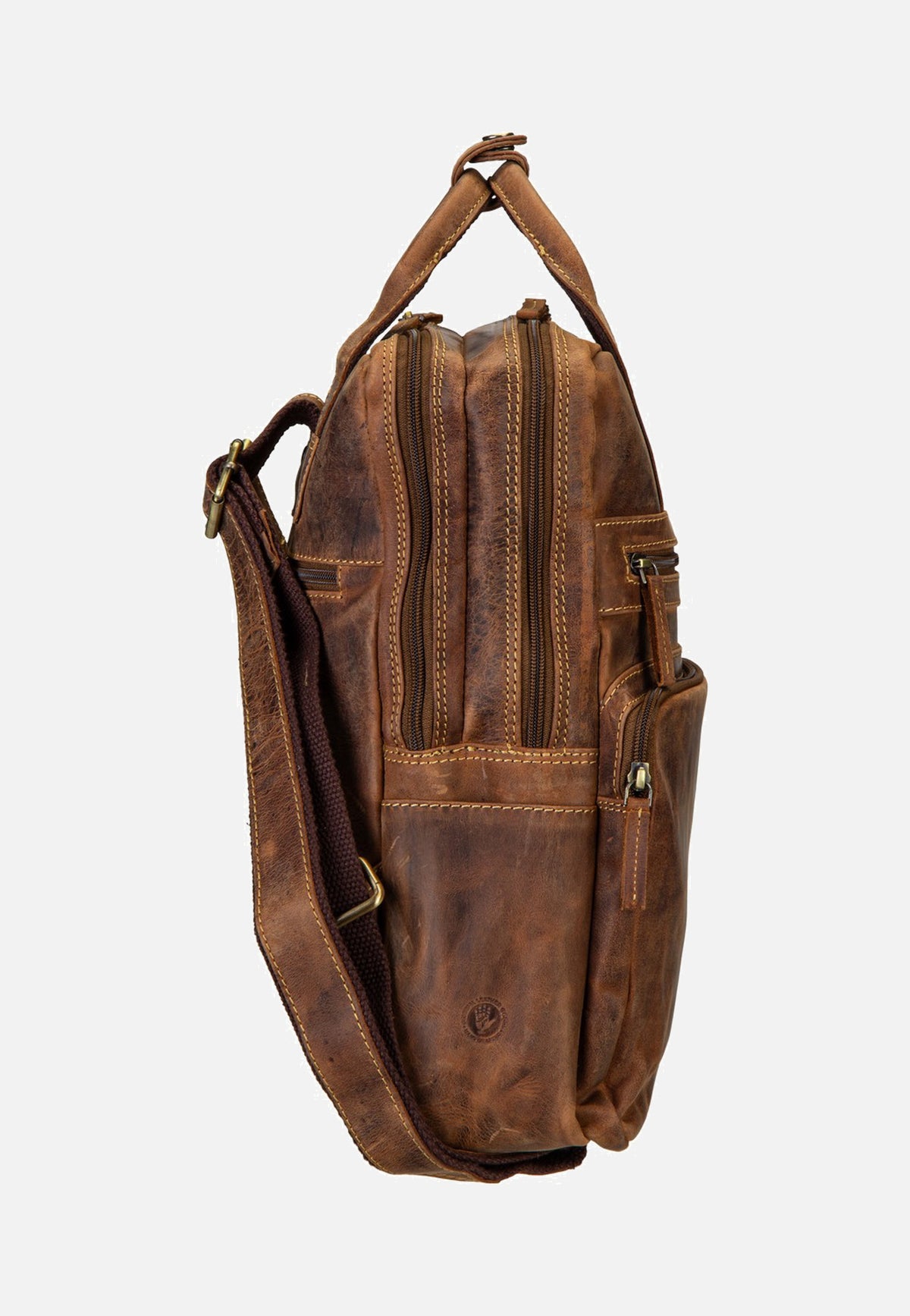 Greenburry Vintage Leder Sattelbraun Rucksack