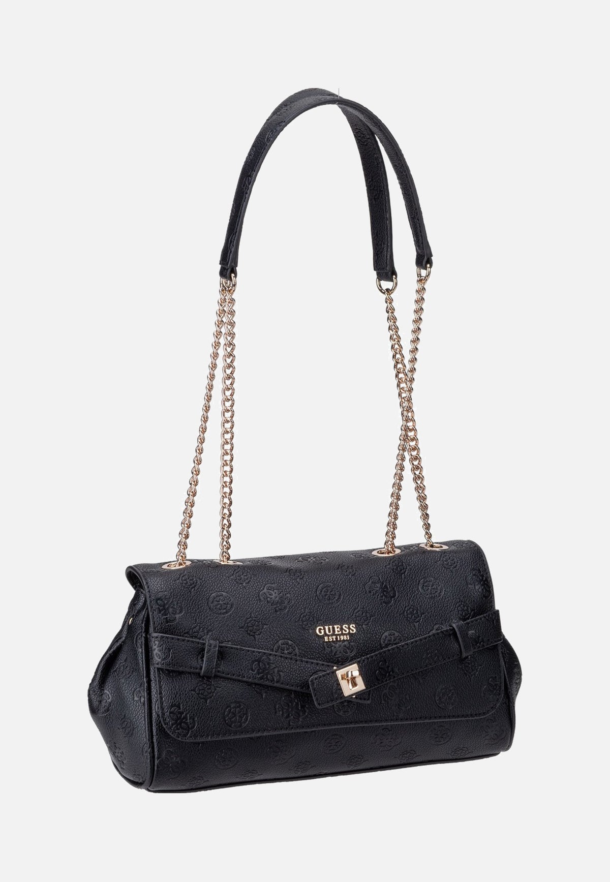 Guess Ella Logo Convertible Flap 46210 Black Logo Abendtasche