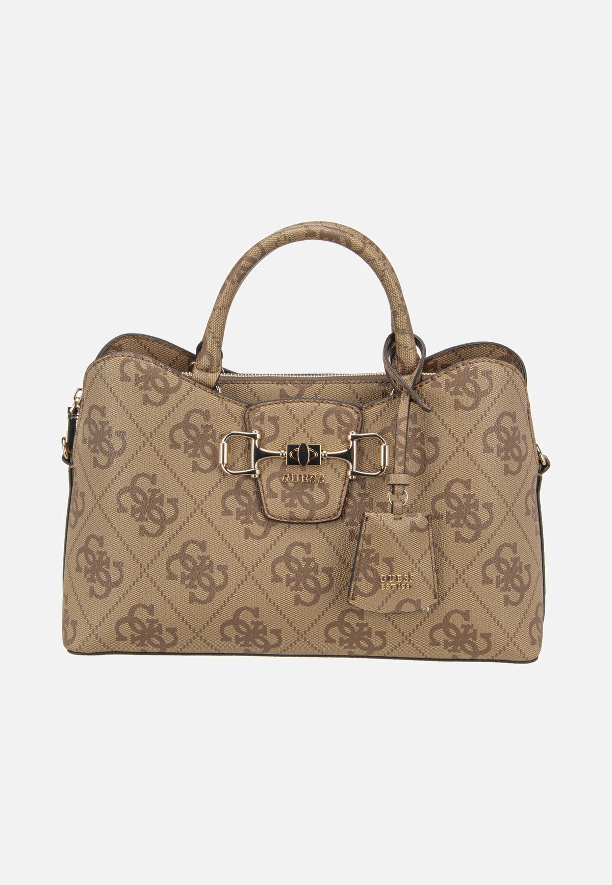Guess Janie Logo Girlfriend Satchel Latte Logo Satchel