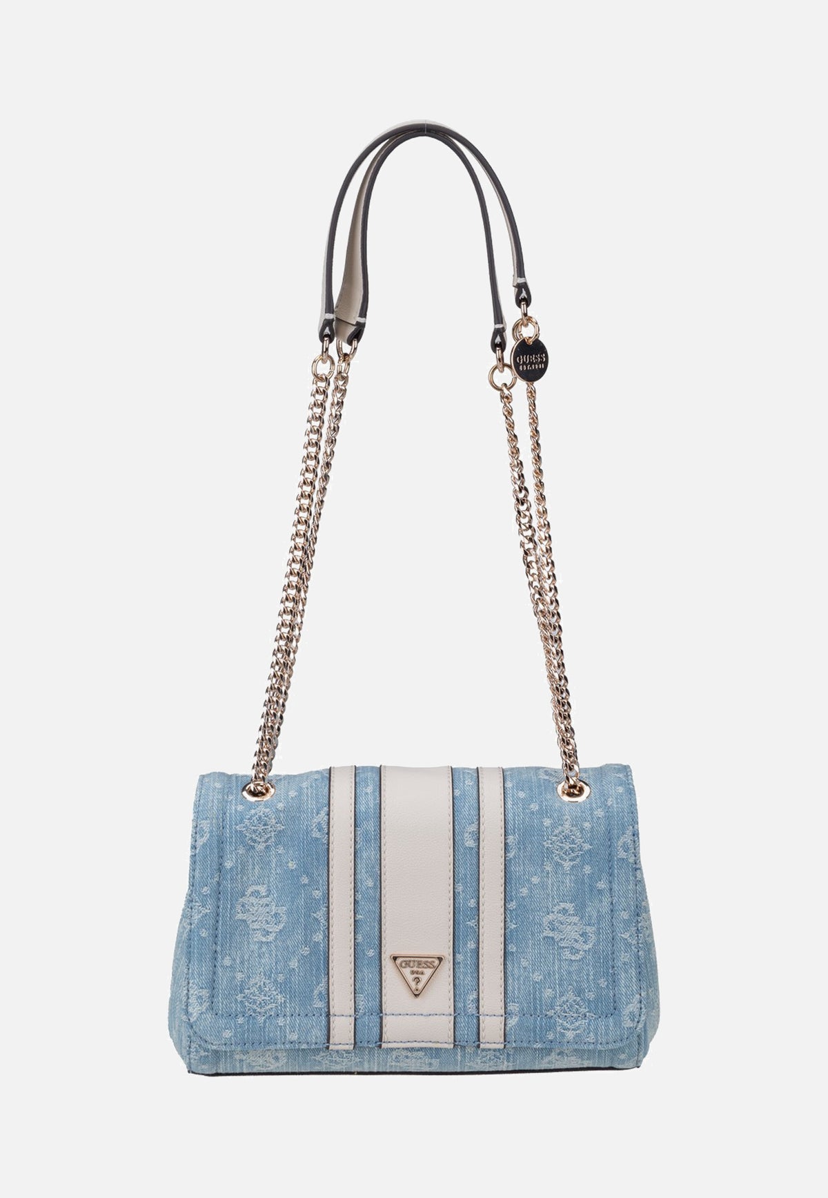 Guess Noelle II Convertible Flap 72210 Denim Logo Crossbody Bag