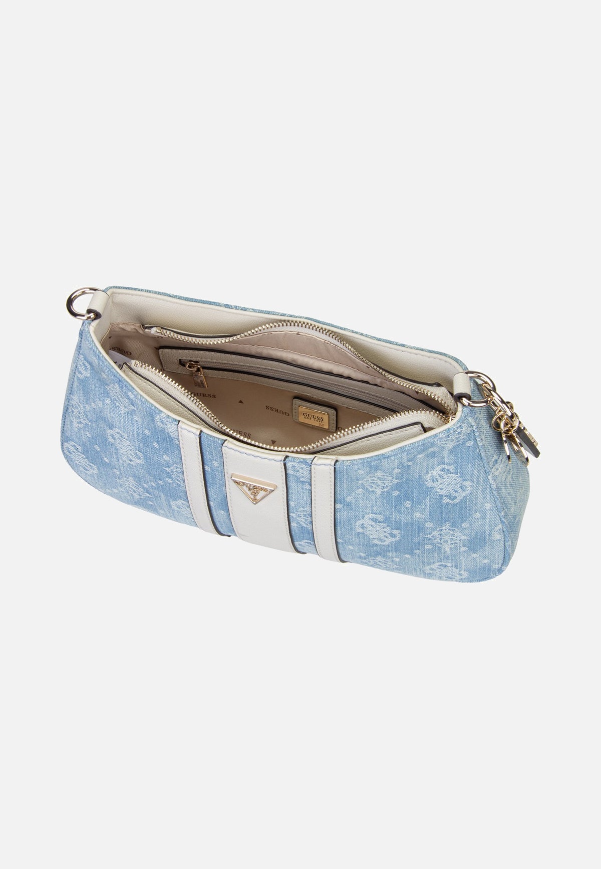 Guess Noelle II Top Zip 72180 Denim Logo Schultertasche