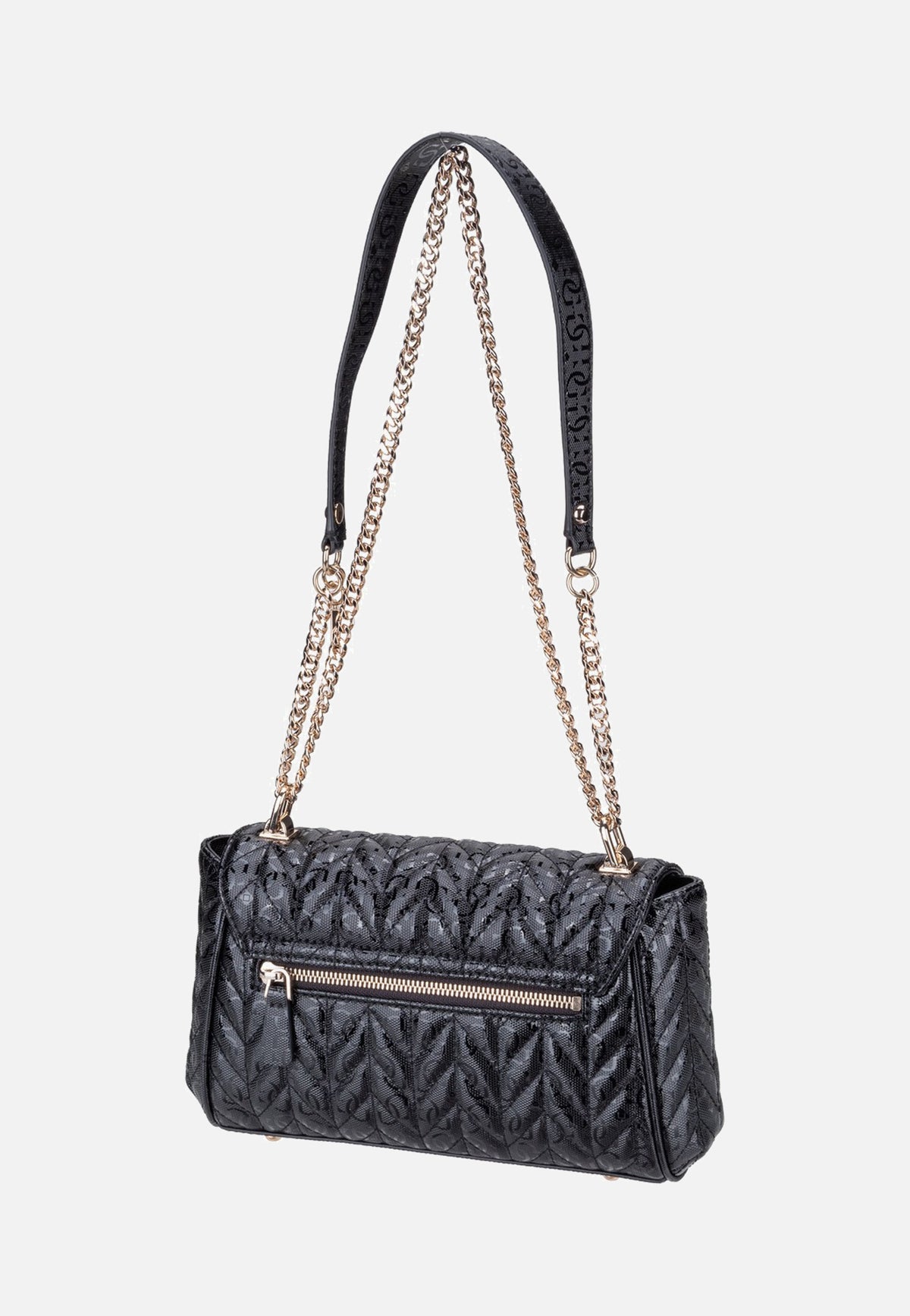 Guess Stacey Convertible Flap 41210 Black Crossbody Bag