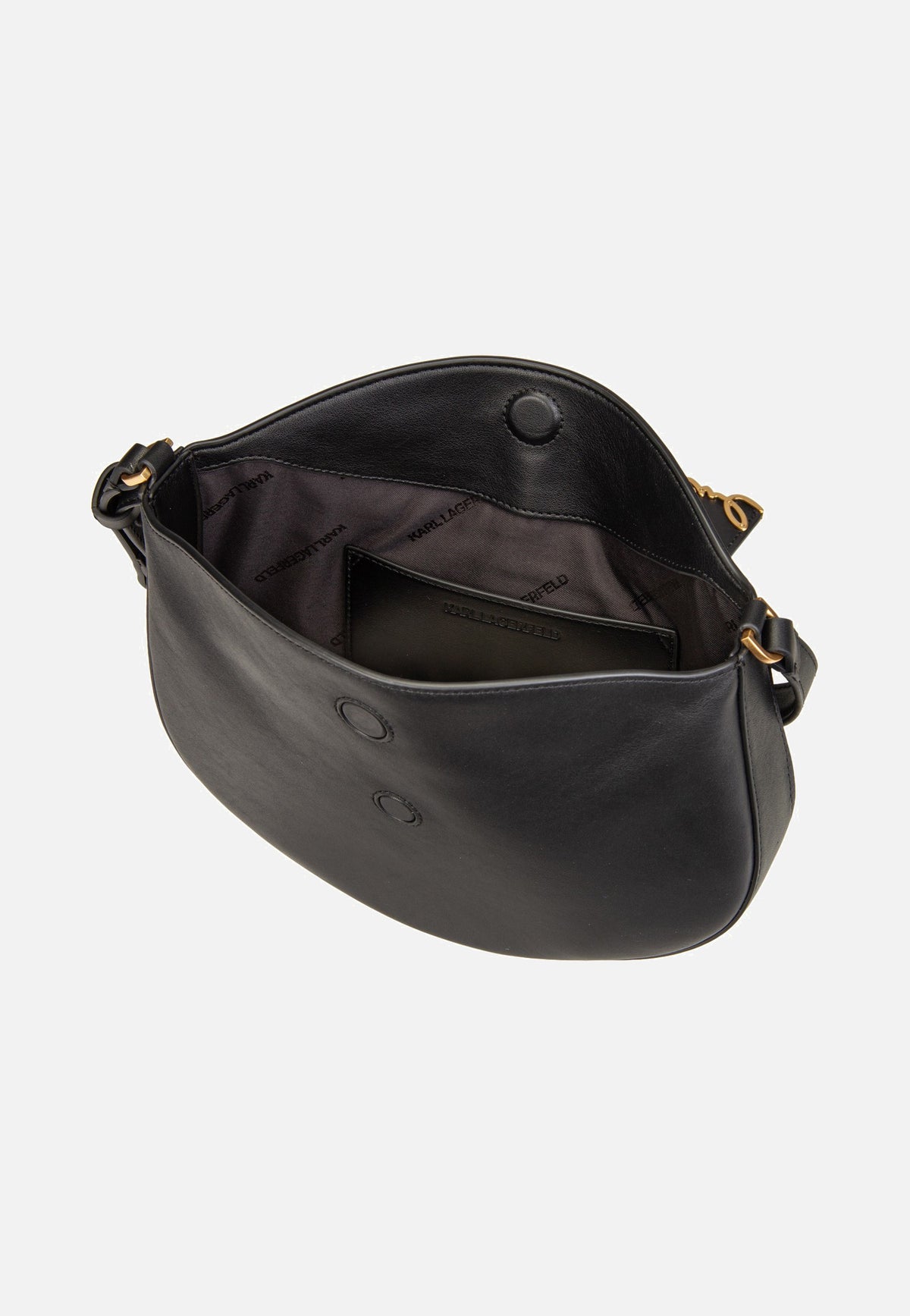 Karl Lagerfeld K/Signature FL Halfmoon SHB Black/Gold Schultertasche
