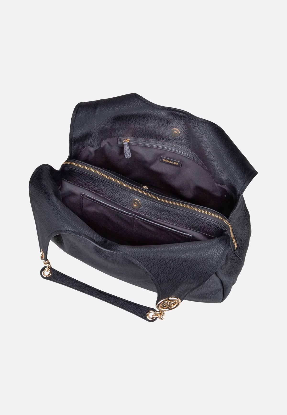 Michael Kors Ellie LG Trpl Compt Shldr Tote Black Hobo Bag