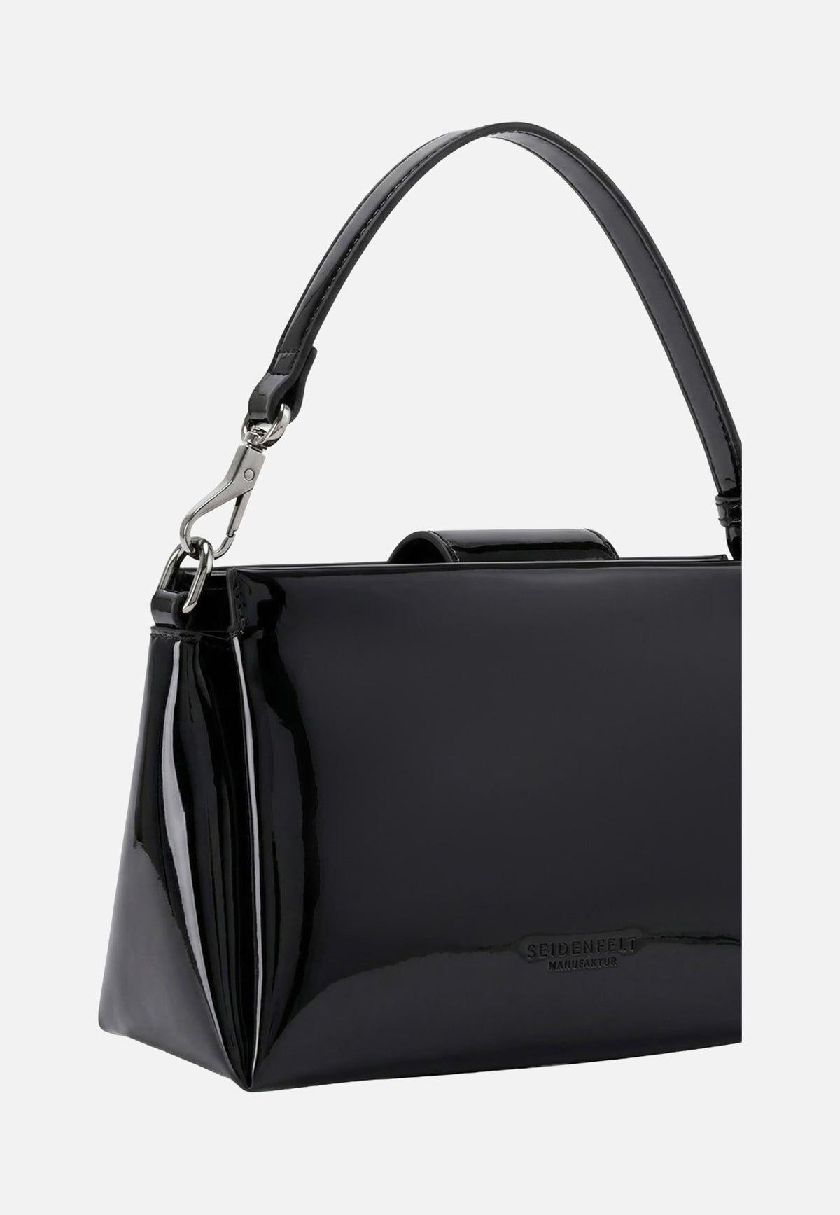 Seidenfelt Mariehamn Patent Black Abendtasche