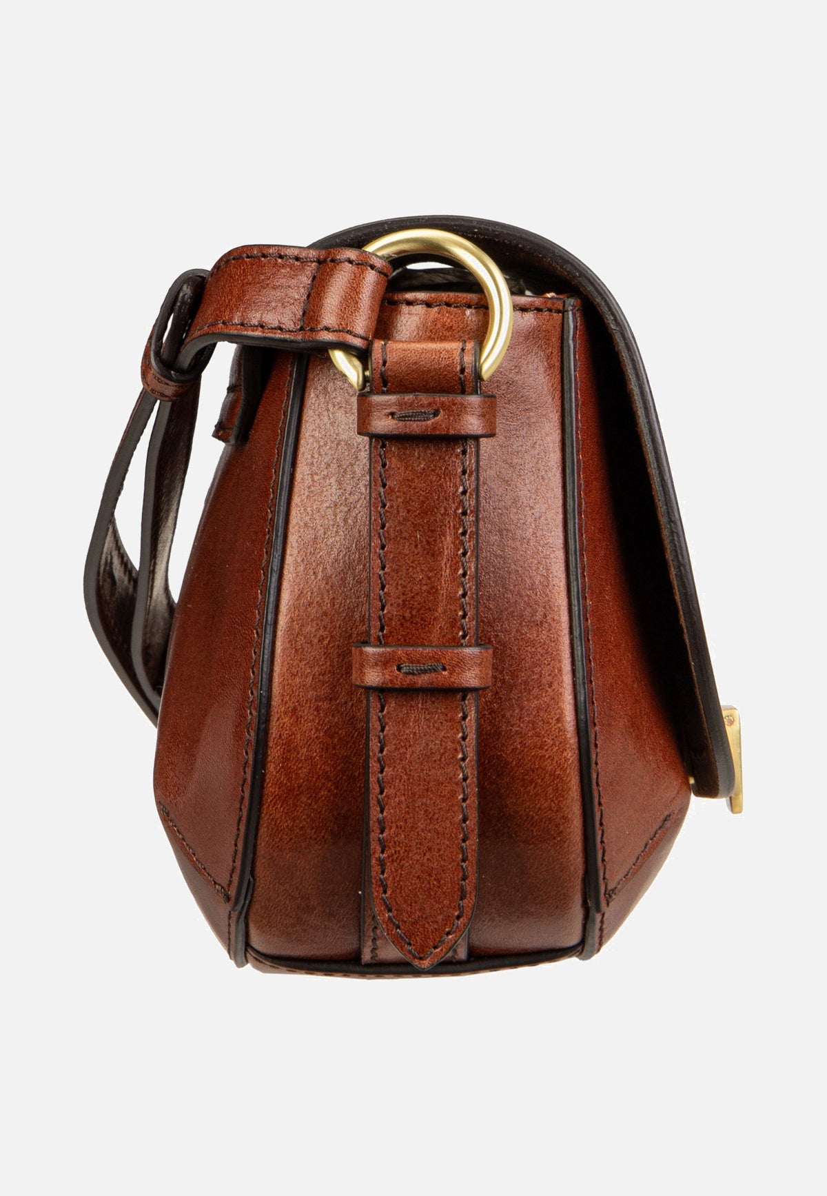 The Bridge Federica Crossbody Marrone/Oro Saddle Bag