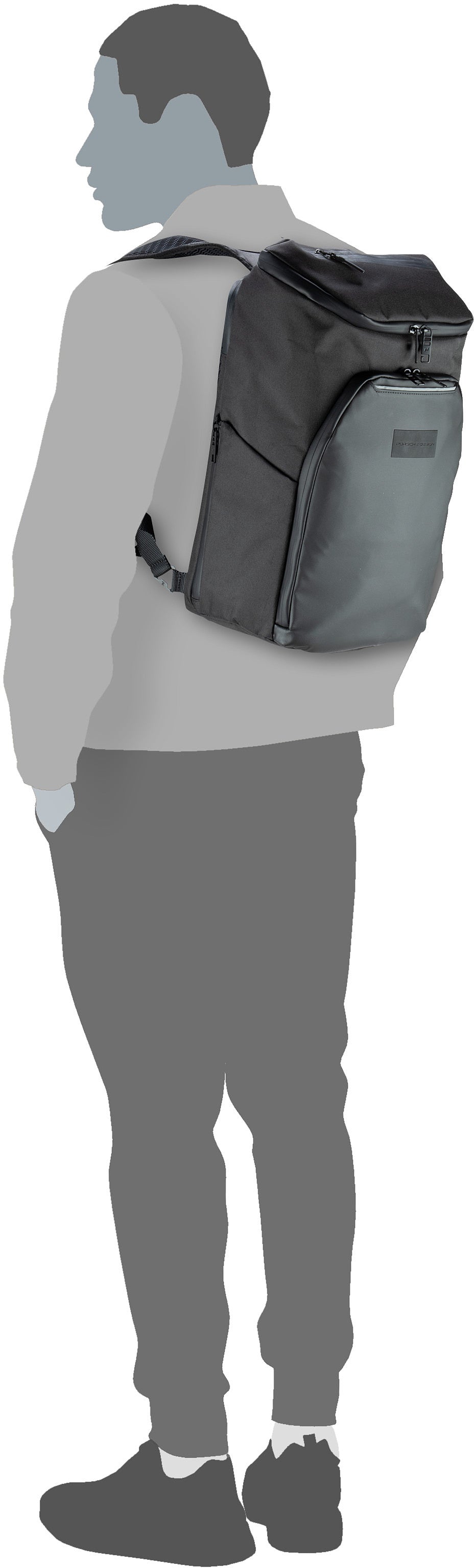 Porsche Design Urban Eco M1 Dark Blue Rucksack – Silhouettenansicht