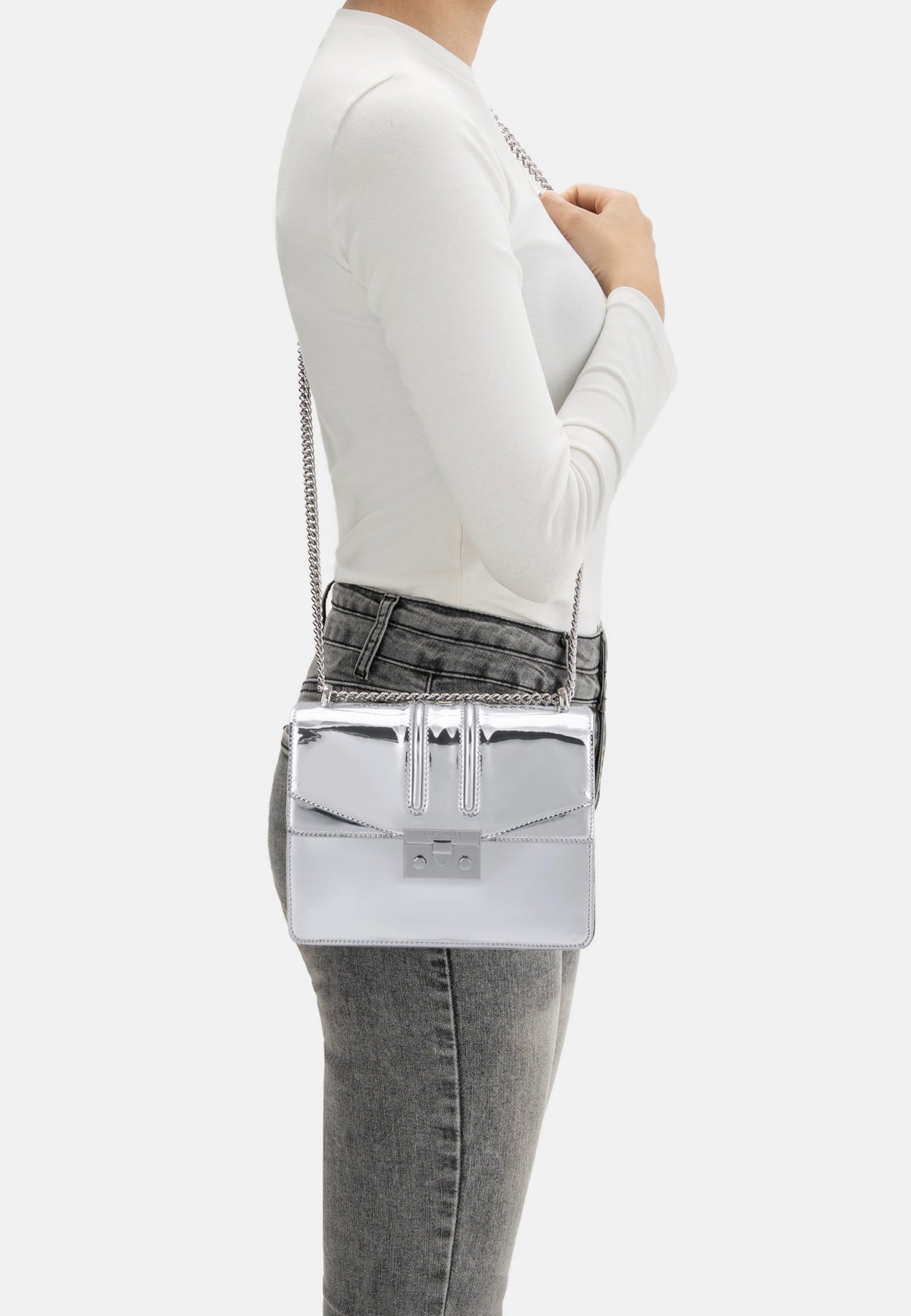 Seidenfelt Roros Mirror Mirror Silver Abendtasche