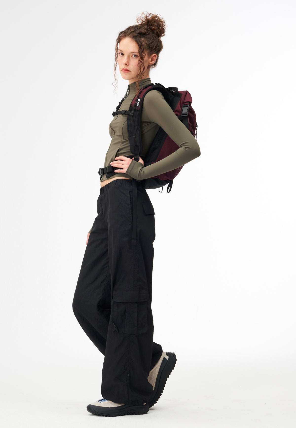 AEVOR Active Pack Burgundy Rolltop Rucksack