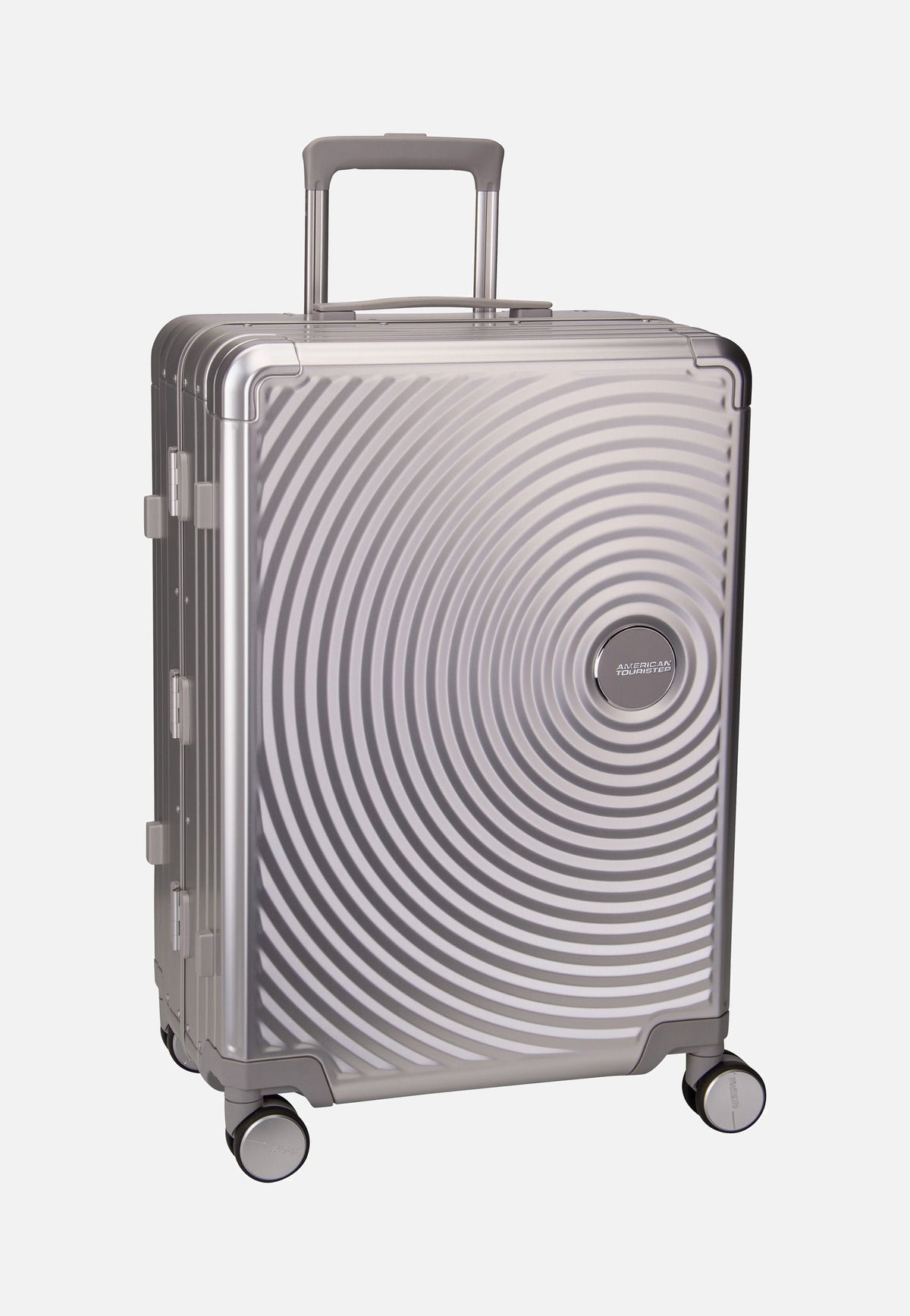 American Tourister Soundbox Alu Spinner 68 Silver Koffer