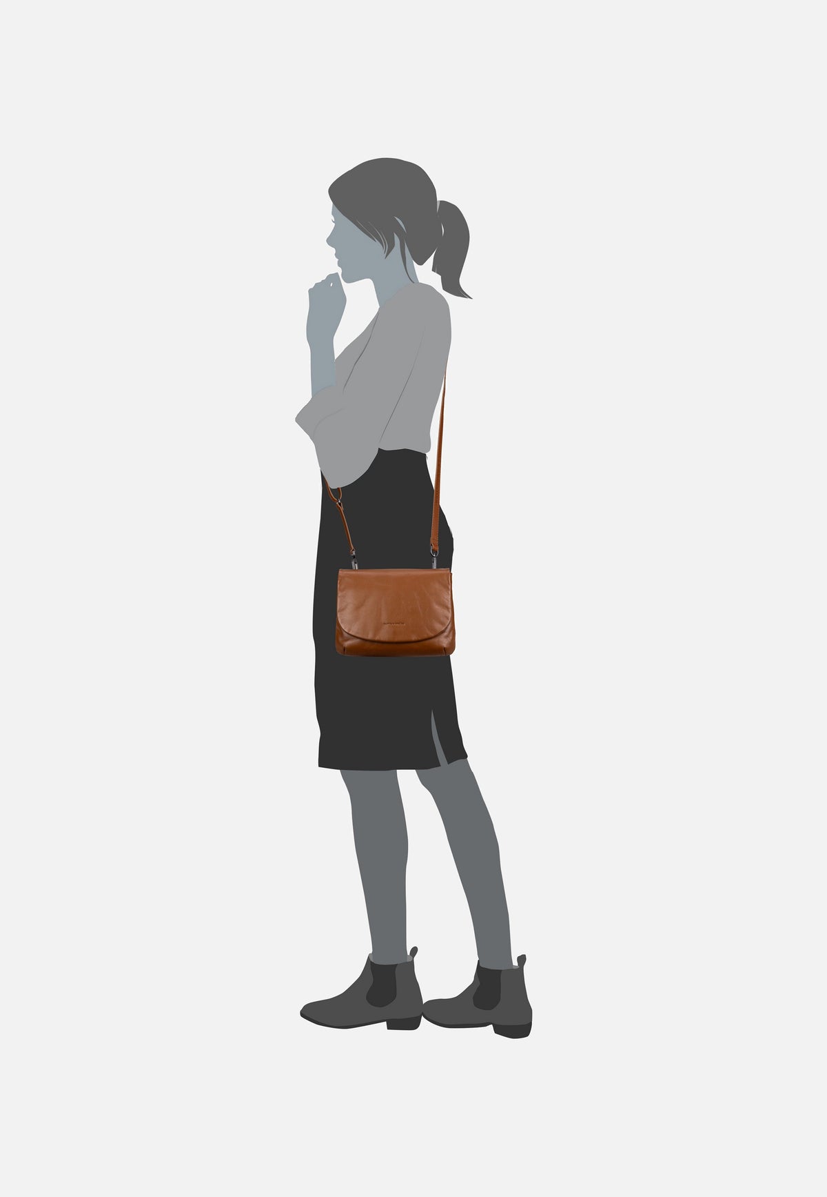 aunts & uncles Pepino Cognac Crossbody Bag