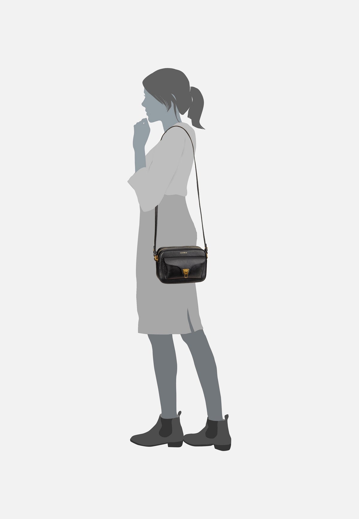 Coccinelle Beat Soft 1502 Noir Crossbody Bag