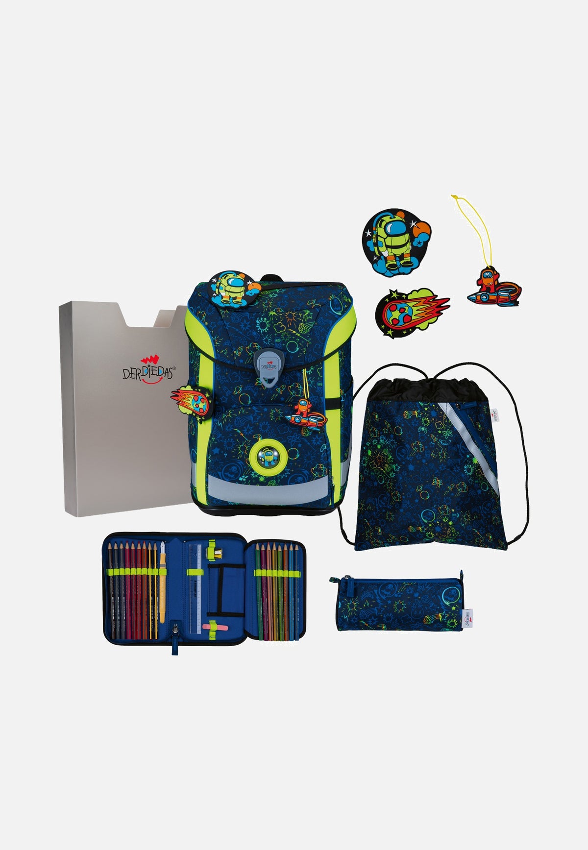 DerDieDas ErgoFlex Easy Set Neon Crazy Schulrucksack