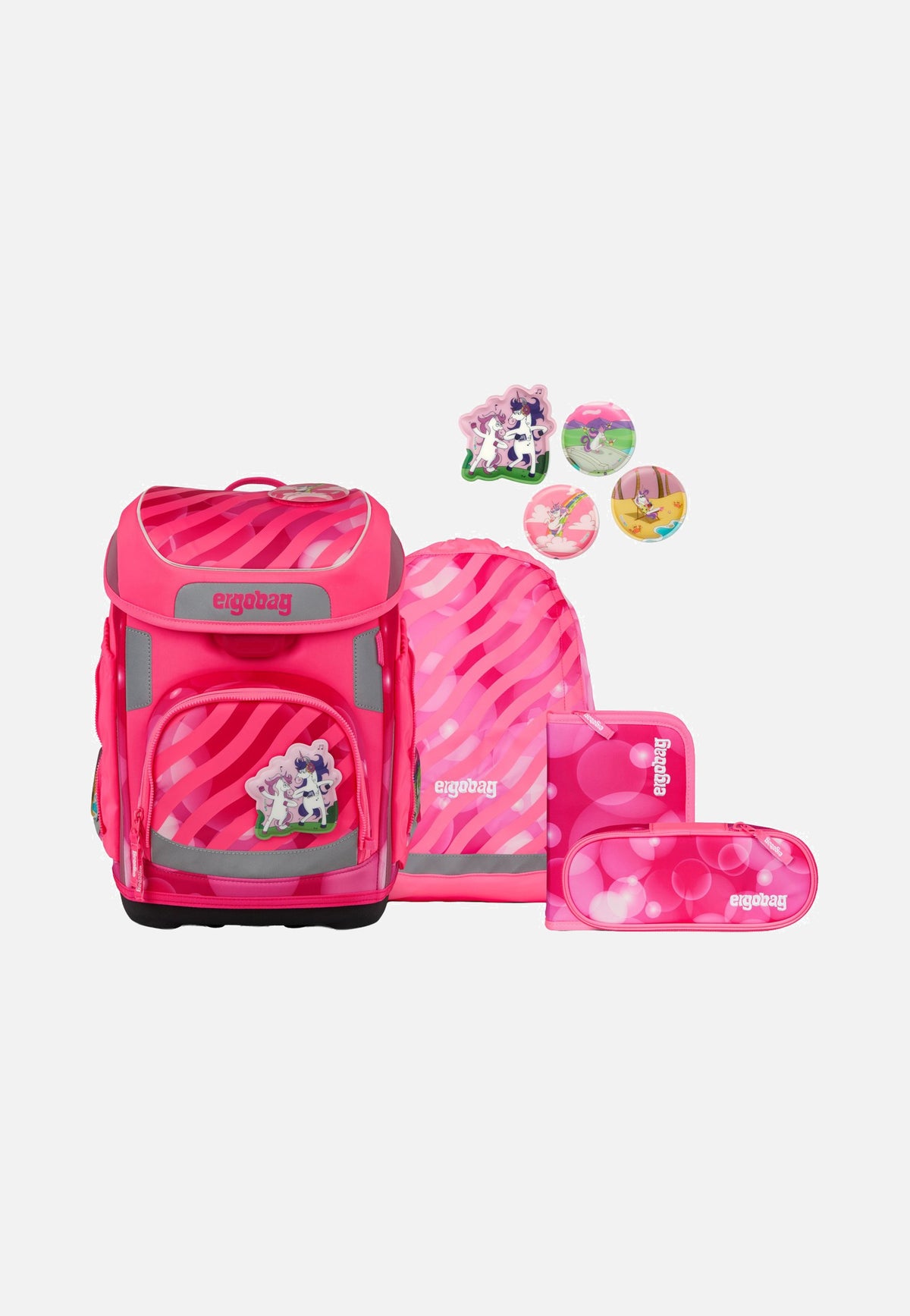 ergobag cubo Set NEO KuntBärbuntes Einhorn Schulranzen