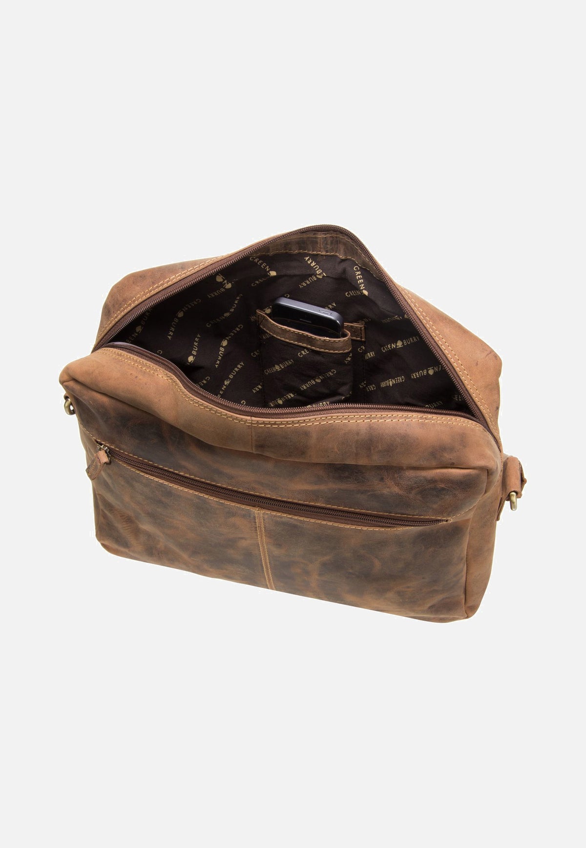 Greenburry Vintage 1653 Reporter Bag Sattelbraun Umhängetasche
