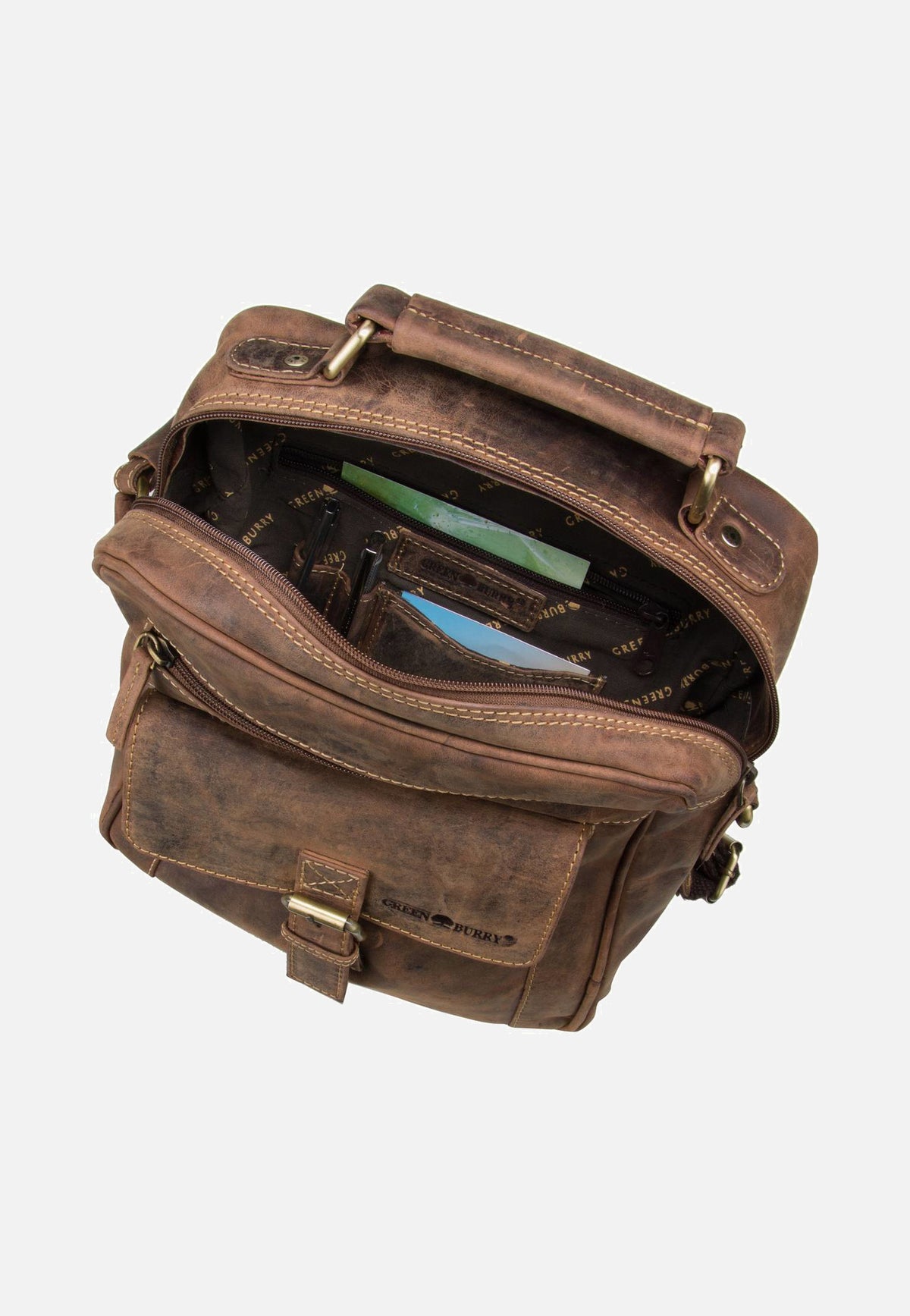 Greenburry Vintage 1665 Large Sattelbraun Crossbody Bag