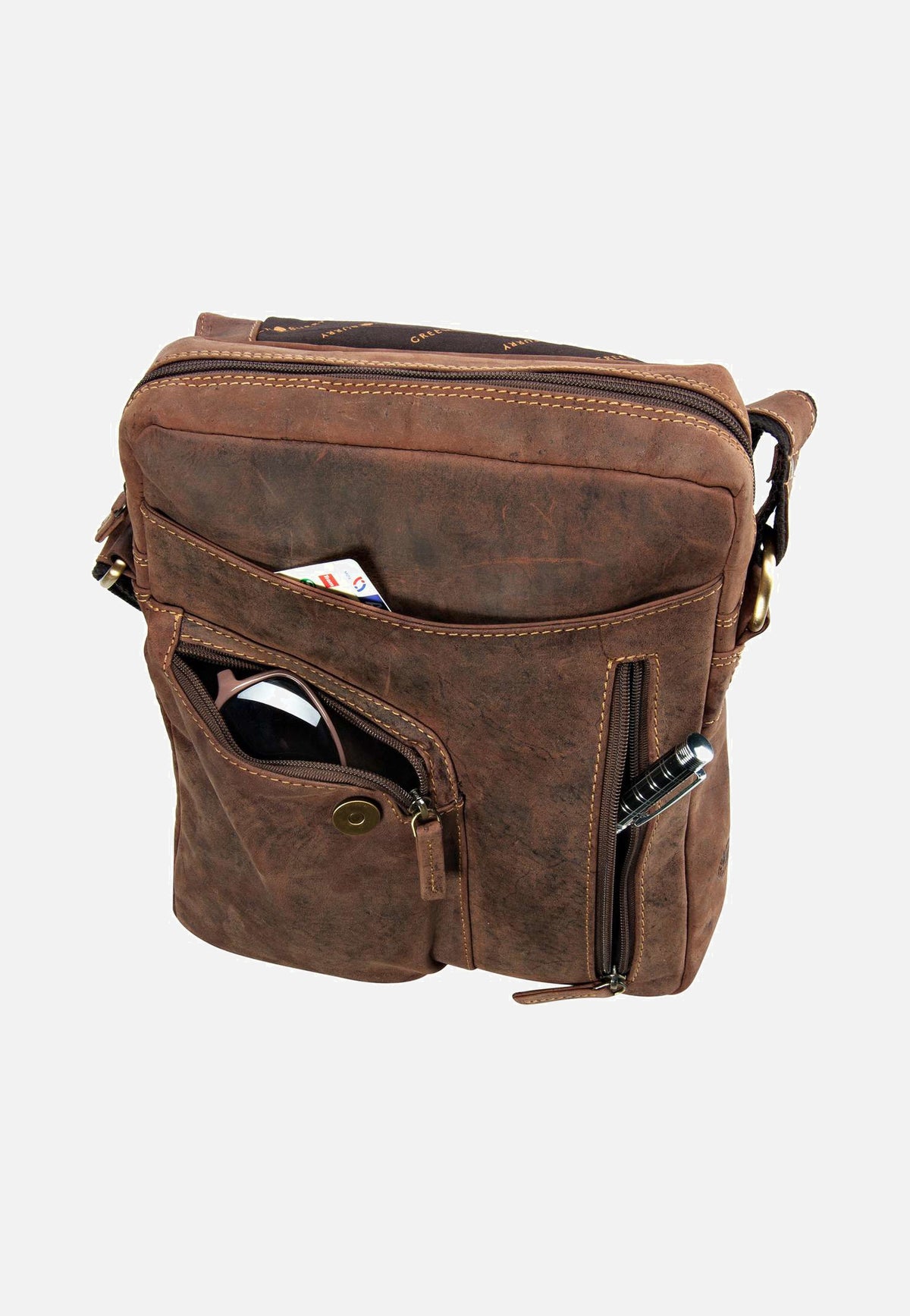 Greenburry Vintage Revolver Bag Sattelbraun Crossbody Bag