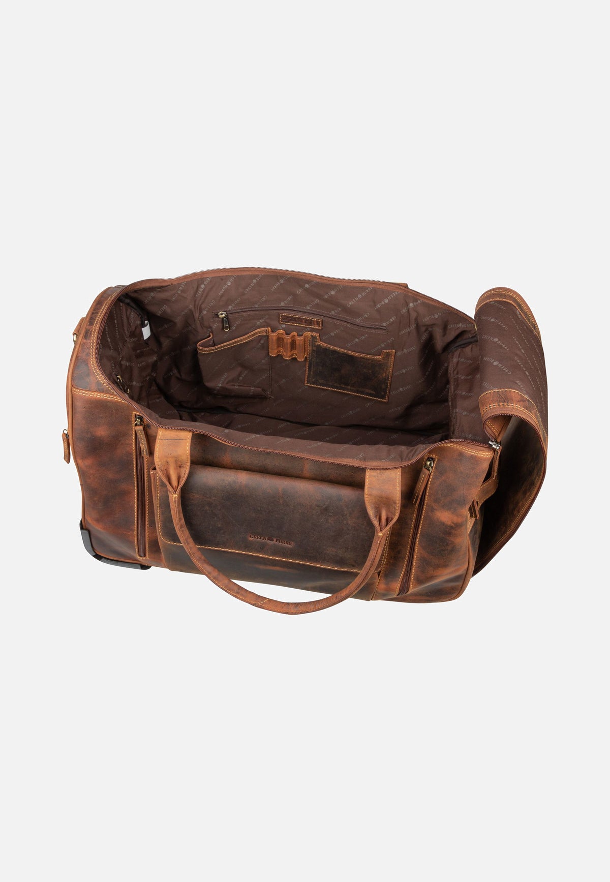 Greenburry Vintage Traveller 1736 Sattelbraun Reisetasche mit Rollen
