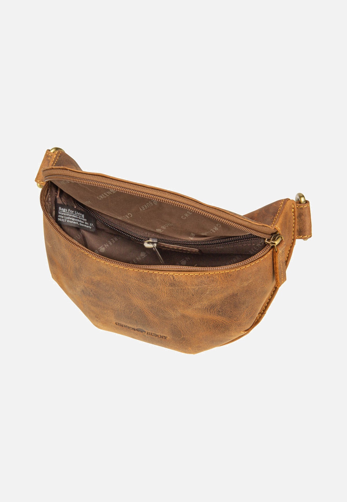 Greenburry Vintage Bauchtasche Leder Sattelbraun Hip Bag