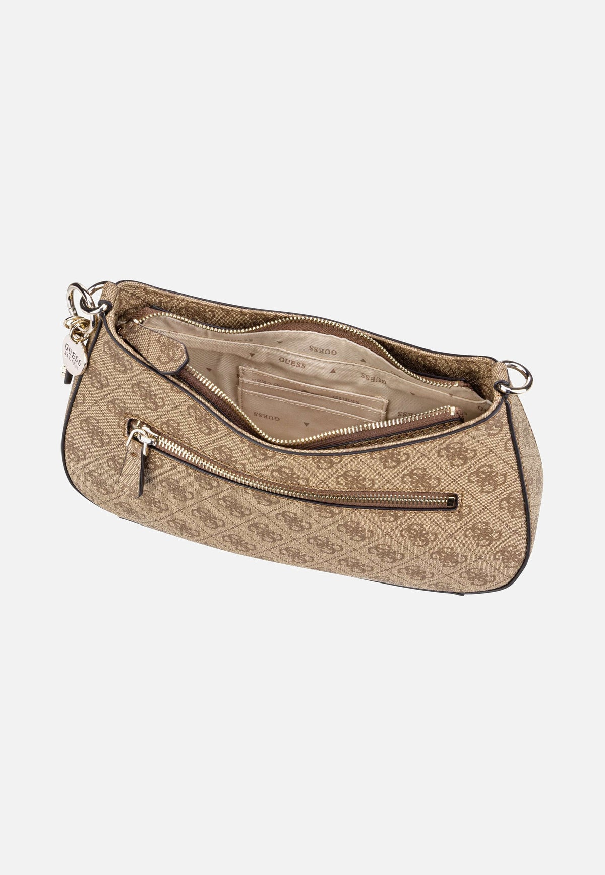 Guess Noelle II Top Zip SHB 72180 Logo Latte/Brown Abendtasche