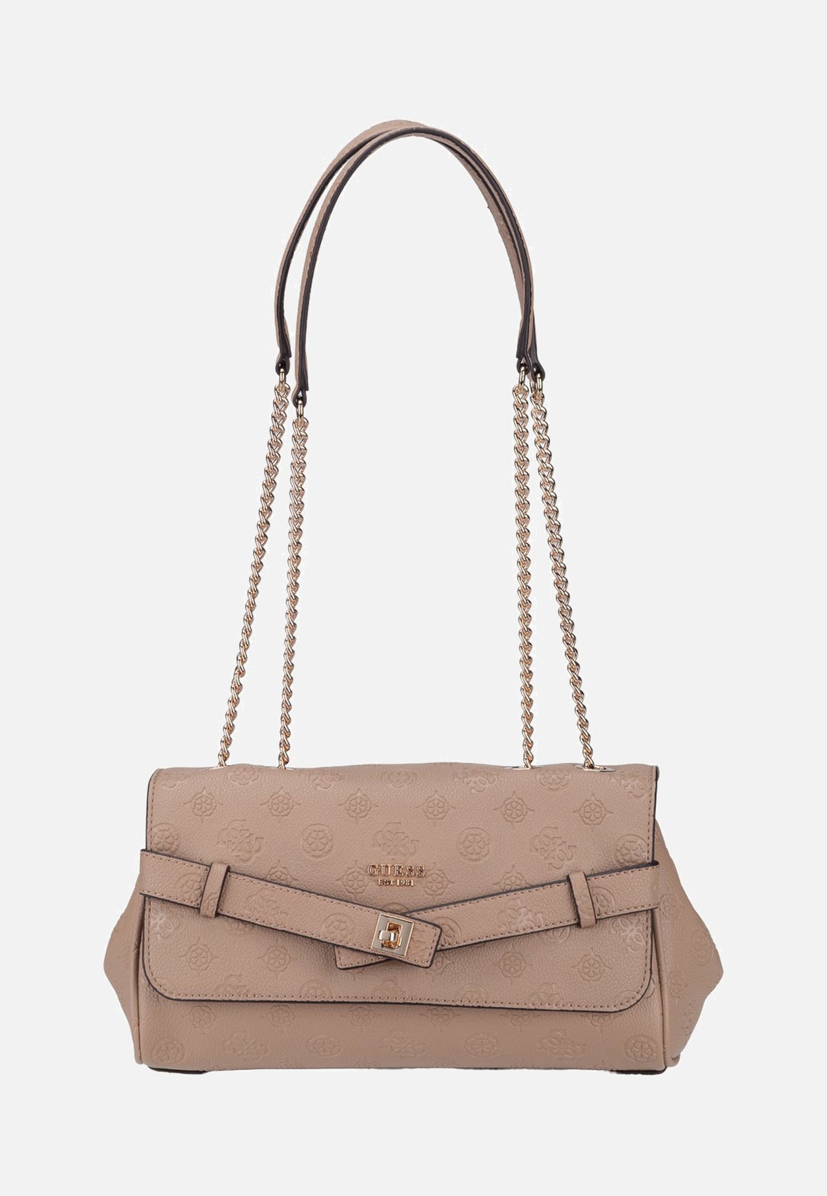 Guess Ella Logo Convertible Flap 46210 Beige Logo Abendtasche