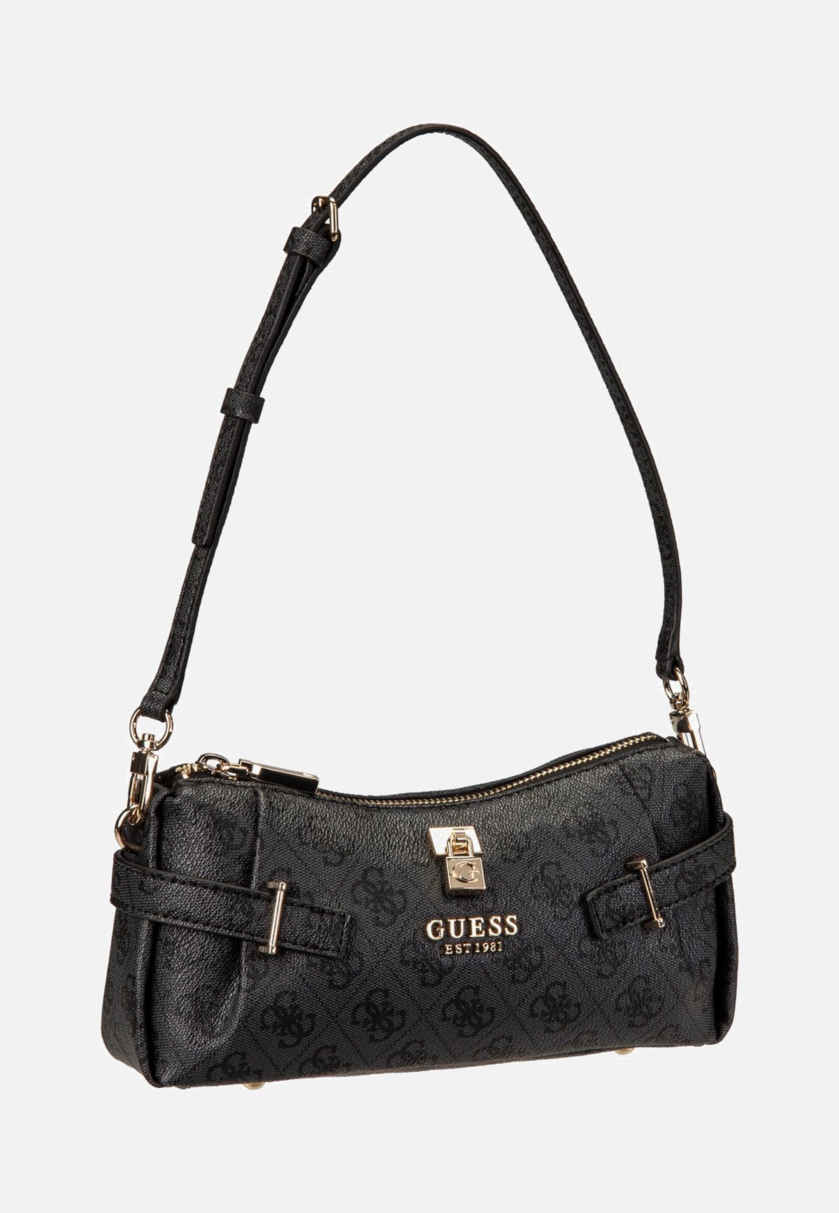 Guess Yesba Mini Top Zip Coal Logo Schultertasche