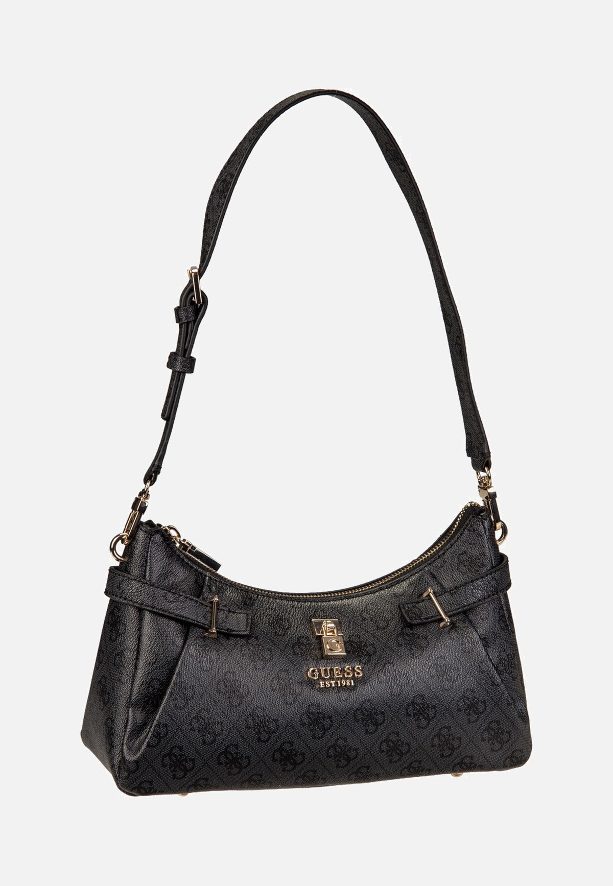 Guess Yesba Shoulder Bag Coal Logo Schultertasche