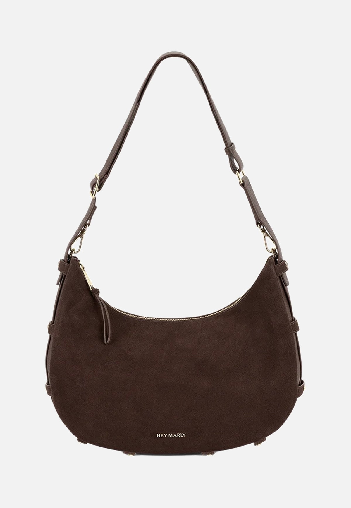 Hey Marly Lifetime Sister Suede M Coffee Crossbody Bag