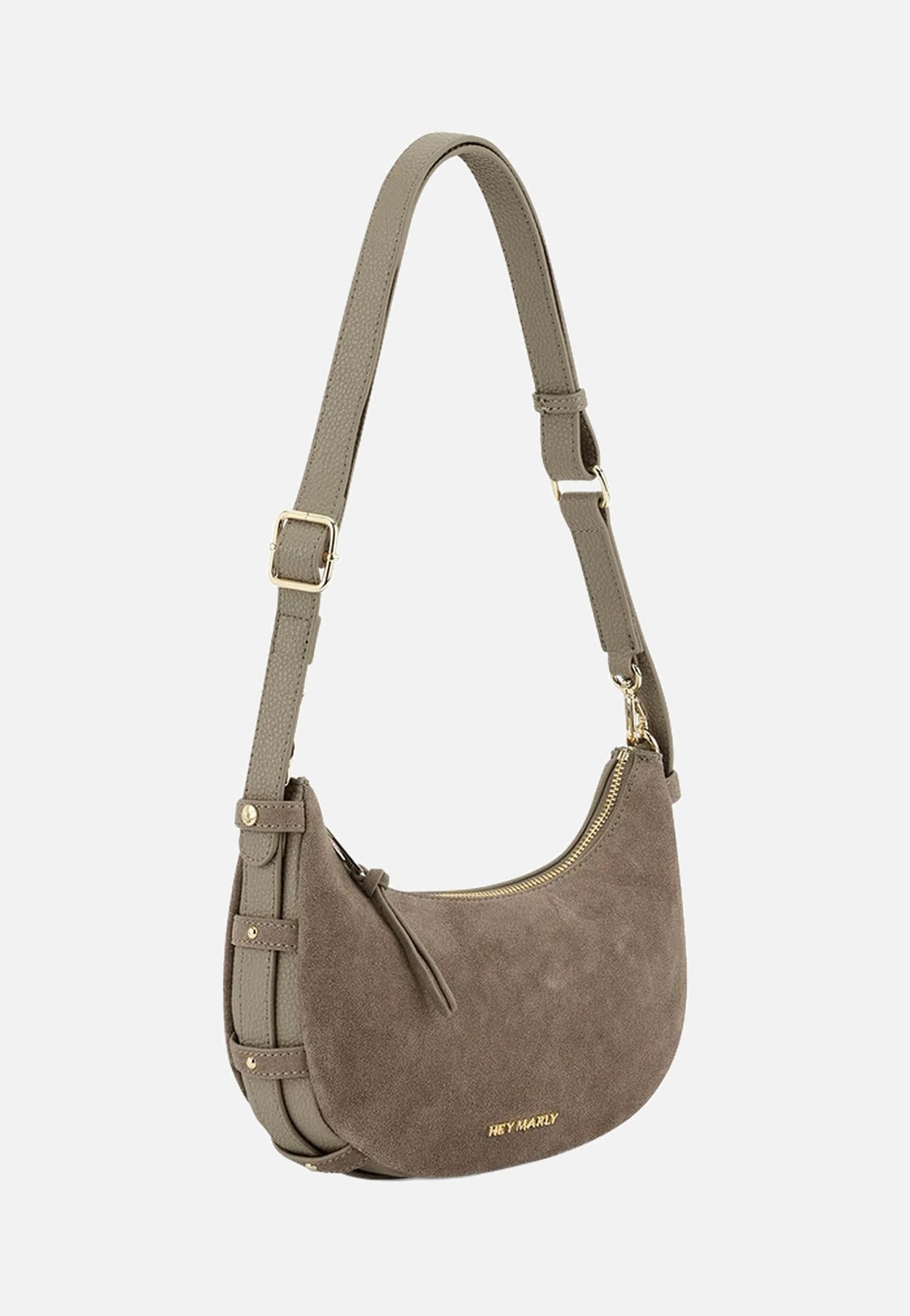 Hey Marly Lifetime Sister Suede S Mocha Crossbody Bag