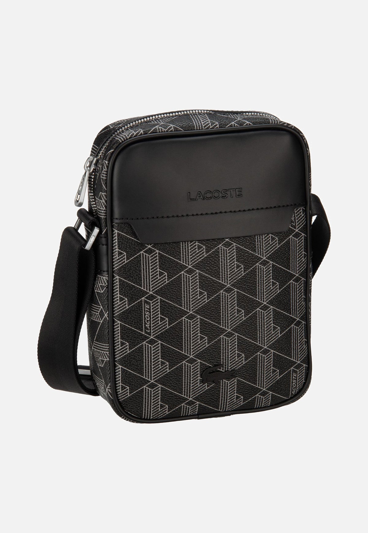 Lacoste The Blend NH4410LX Monogram Noir Gris Crossbody Bag