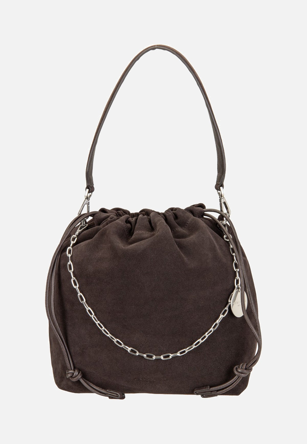 Liebeskind Berlin Lya II Hobo M Hydro Suede Deep Soil Bucket Bag