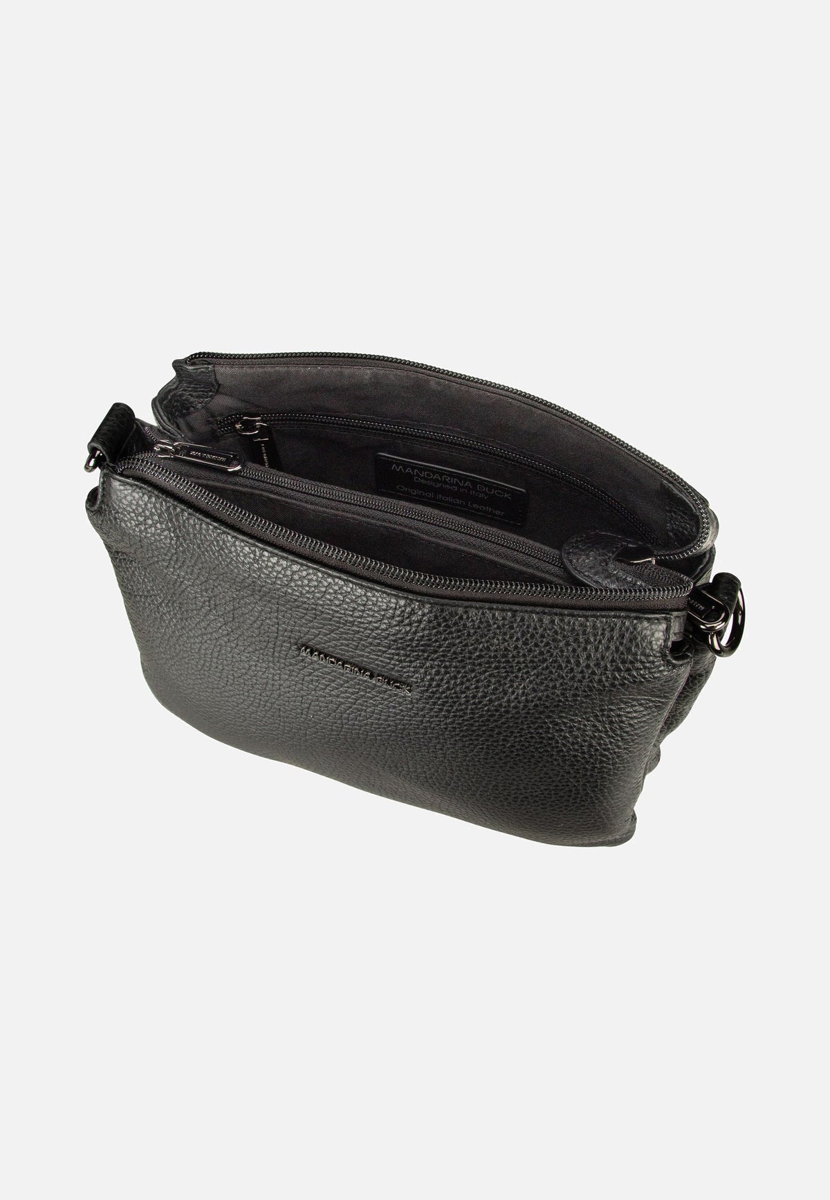 Mandarina Duck Mellow Leather Pochette FZT82 Nero Crossbody Bag