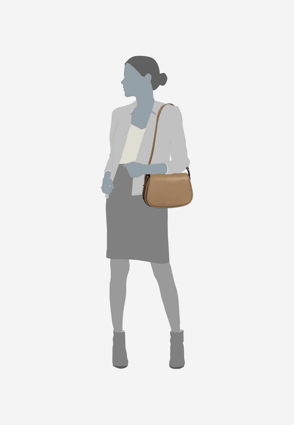 Michael Kors Lydia MD Flap Husk Saddle Bag
