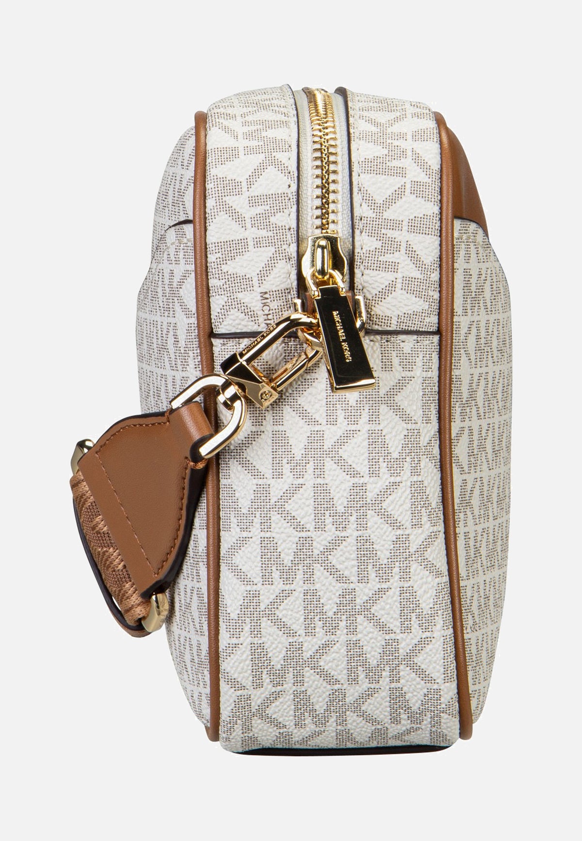 Michael Kors Bev LG Ew Pckt Xbody Vanilla/Acorn Crossbody Bag