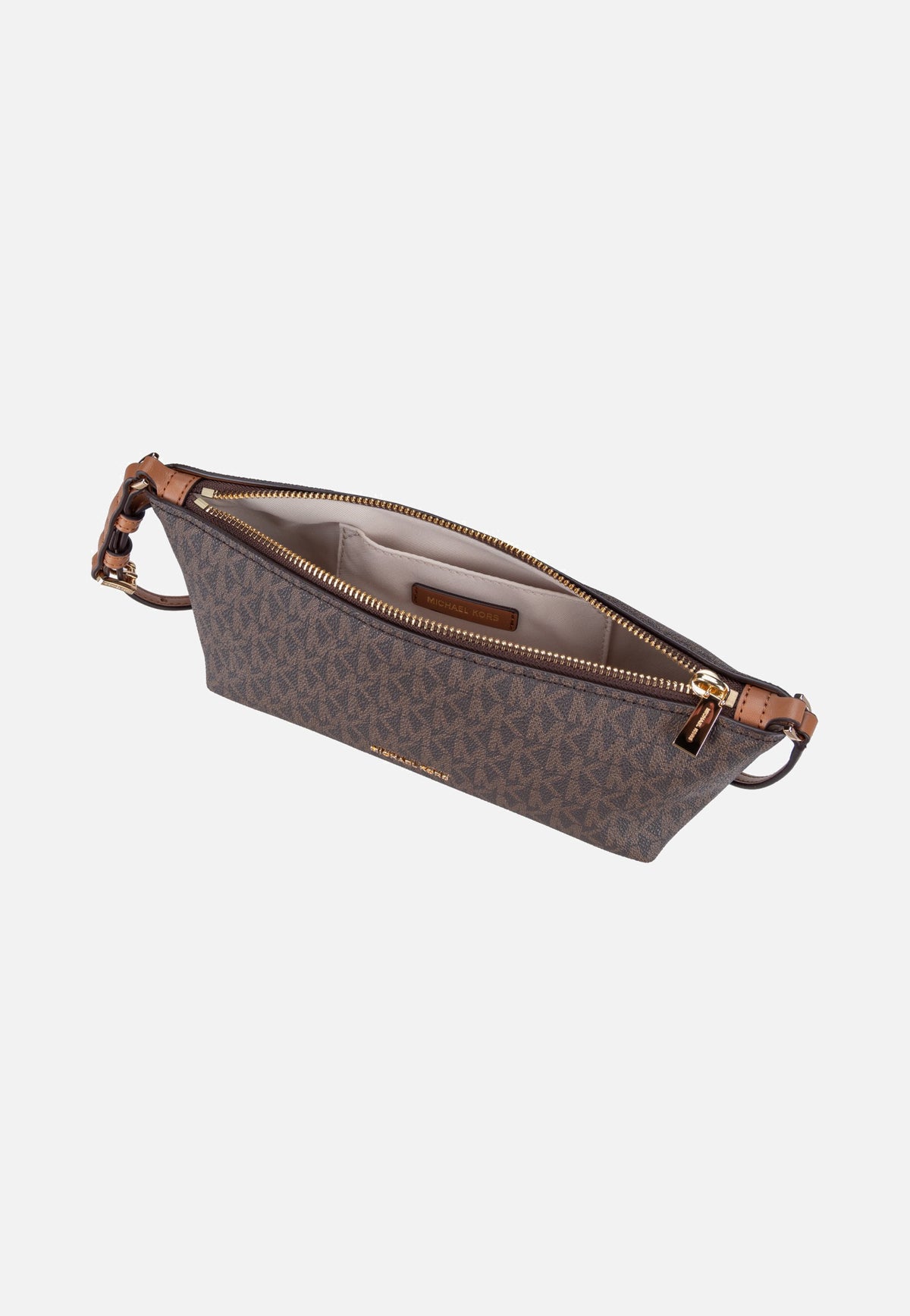 Michael Kors Laila SM Ew Pouchette Brown/Acorn Clutch