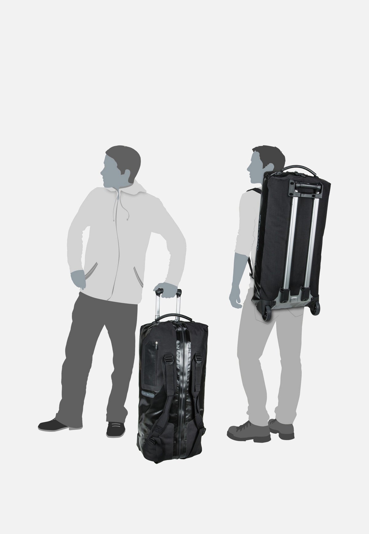 ORTLIEB Duffle RG 85L Schwarz Reisetasche mit Rollen
