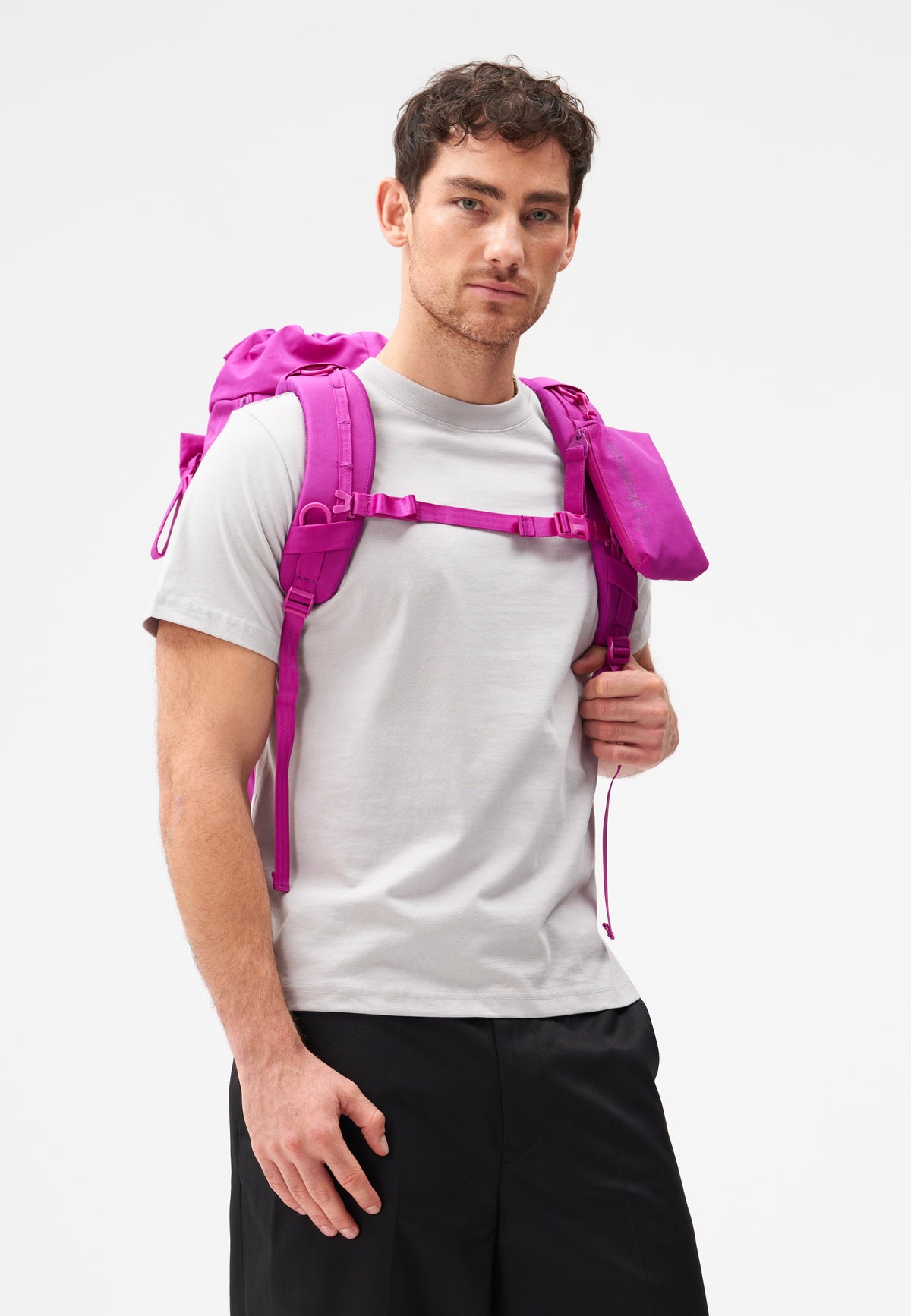 pinqponq Blok Medium Crinkle Fuchsia Rucksack