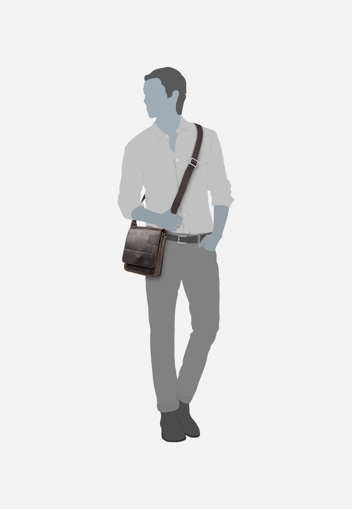 Strellson Richmond Messenger SV Dark Brown Crossbody Bag