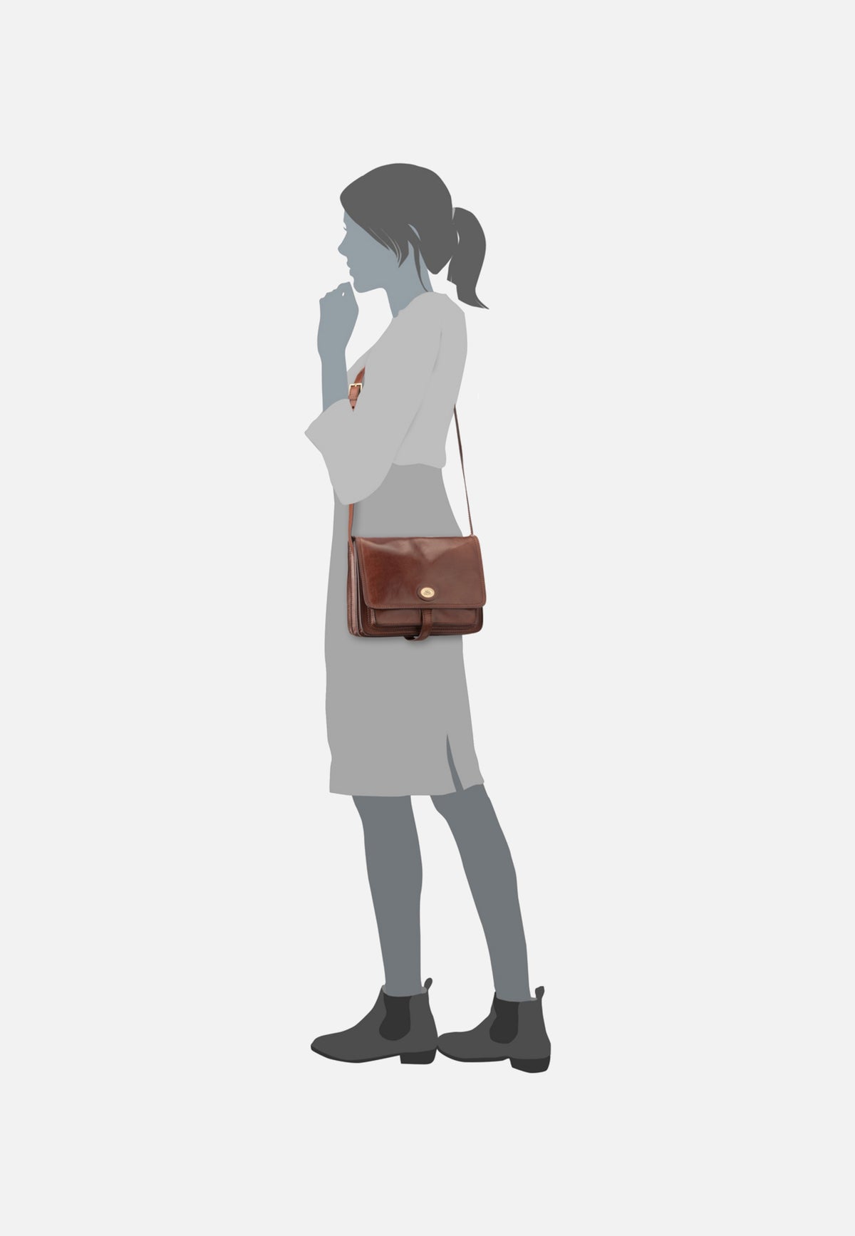 The Bridge Story Donna 4182 Marrone Crossbody Bag